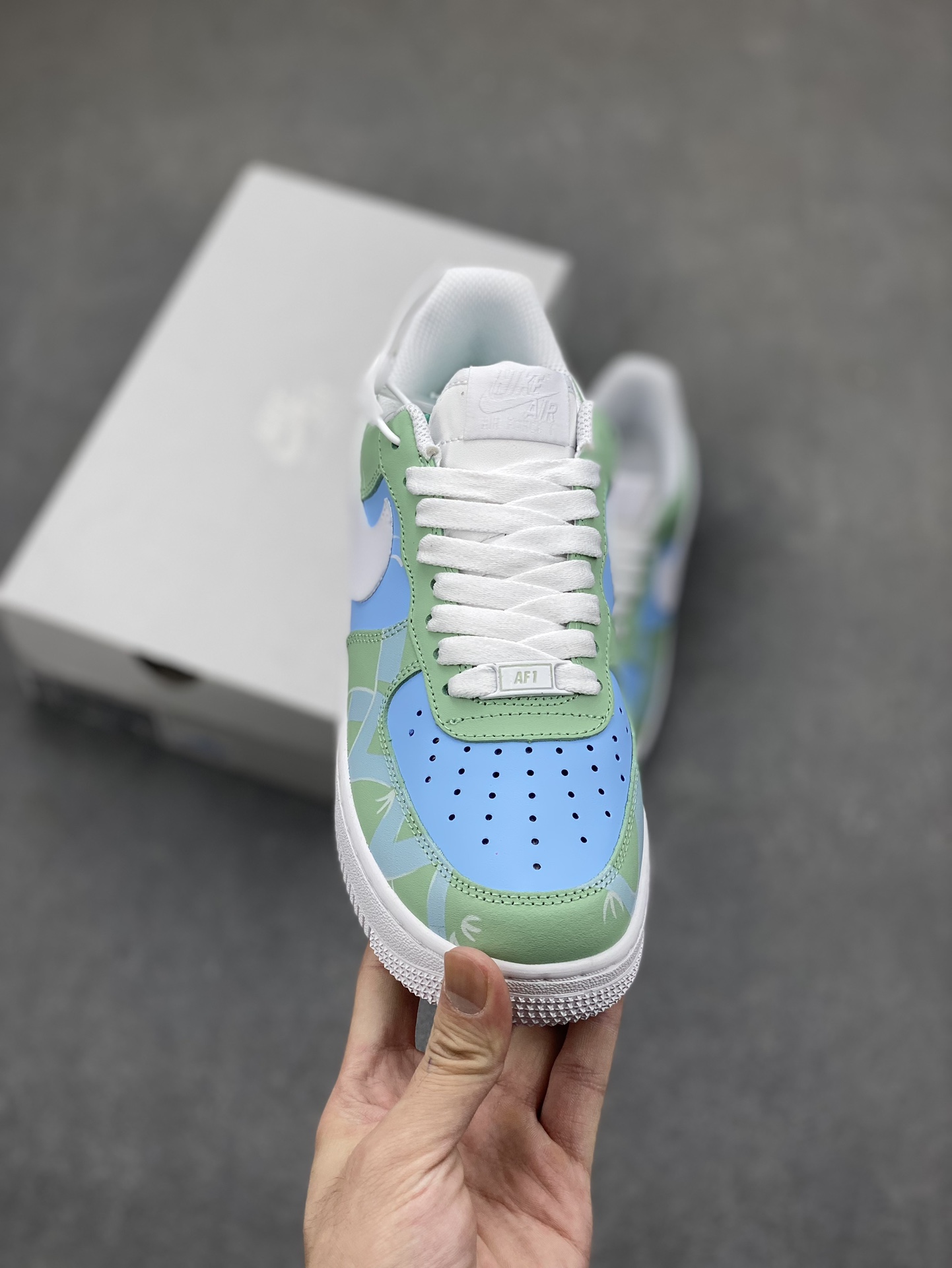 Nike Air Force 1 '07 Low Green Blue White Custom Sneakers CW2288-111 3 i1699043884 9358 1