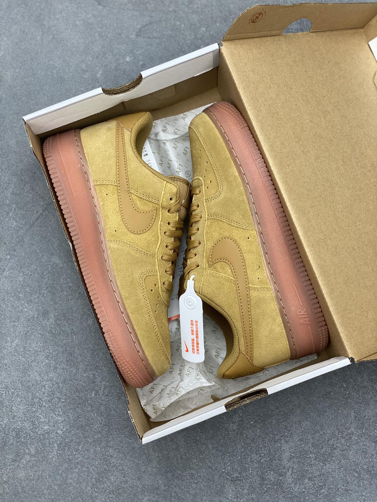 Nike Air Force 1 '07 Premium Suede Casual Shoes - Golden Tan 10 i1699138340 2137 8