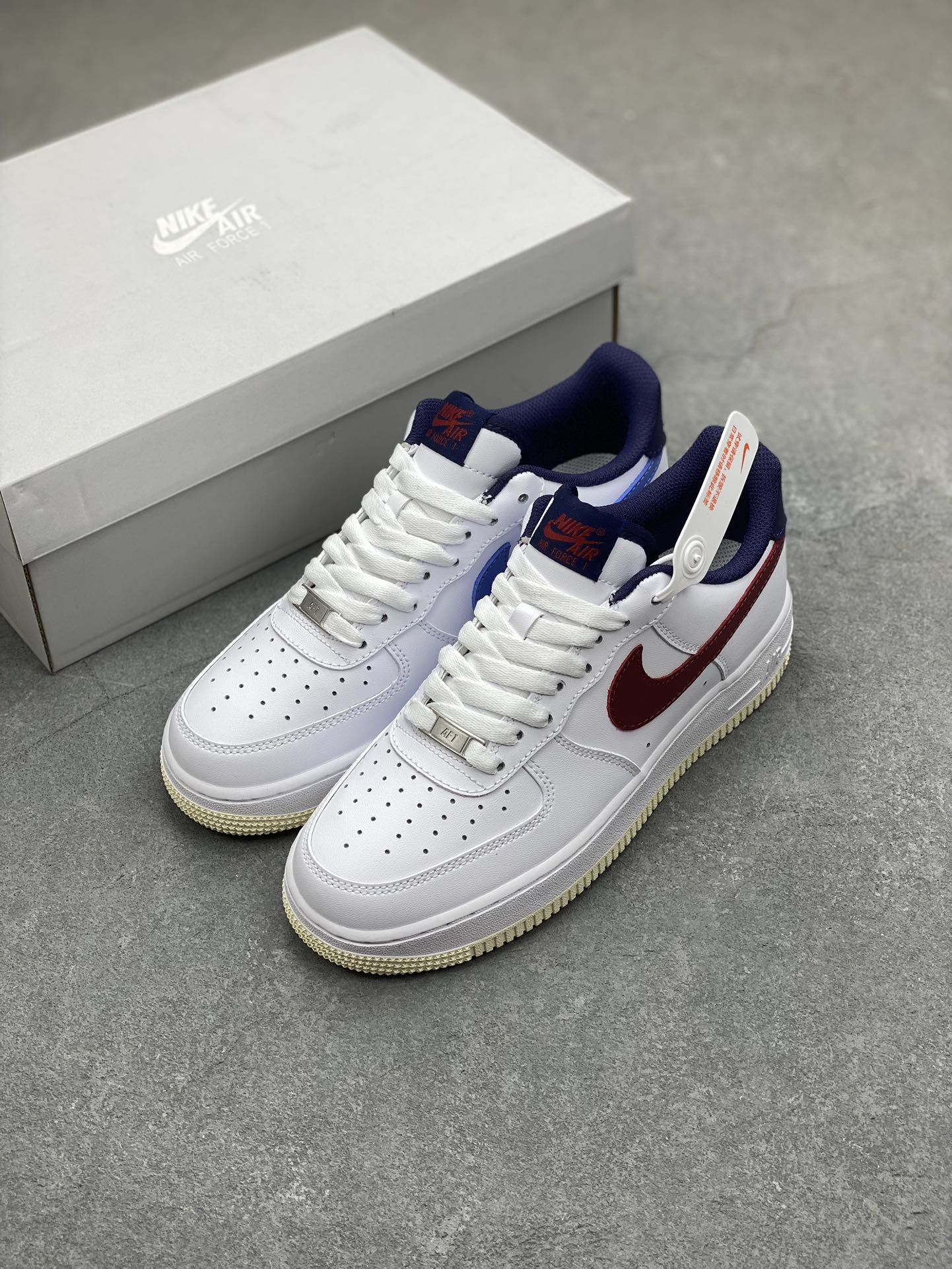 Nike Air Force 1 Low 07 White Maroon Sneakers (FV8105-161) 8 i1700174779 4341 6