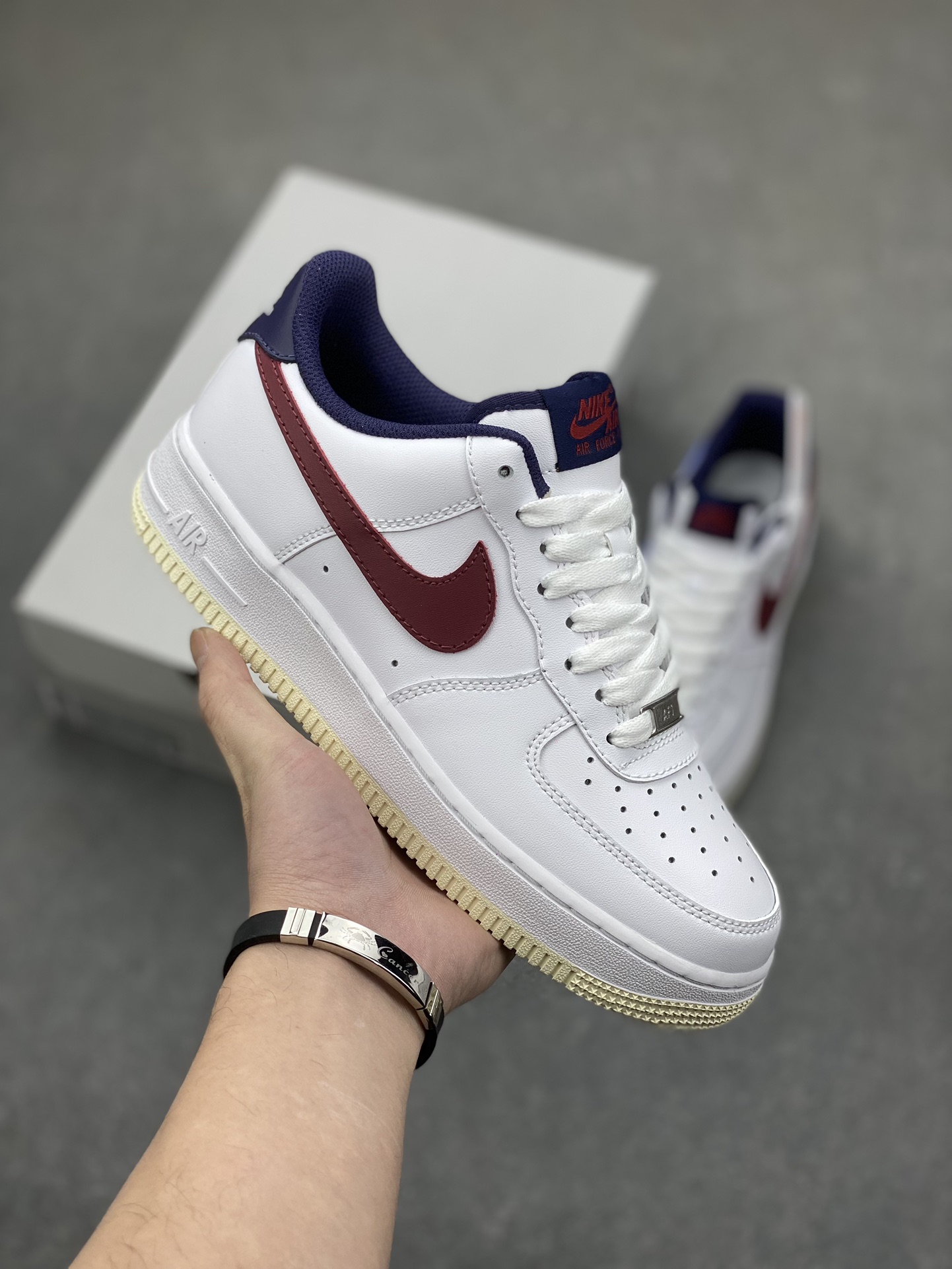 Nike Air Force 1 Low 07 White Maroon Sneakers (FV8105-161) 2 i1700174779 7809 0