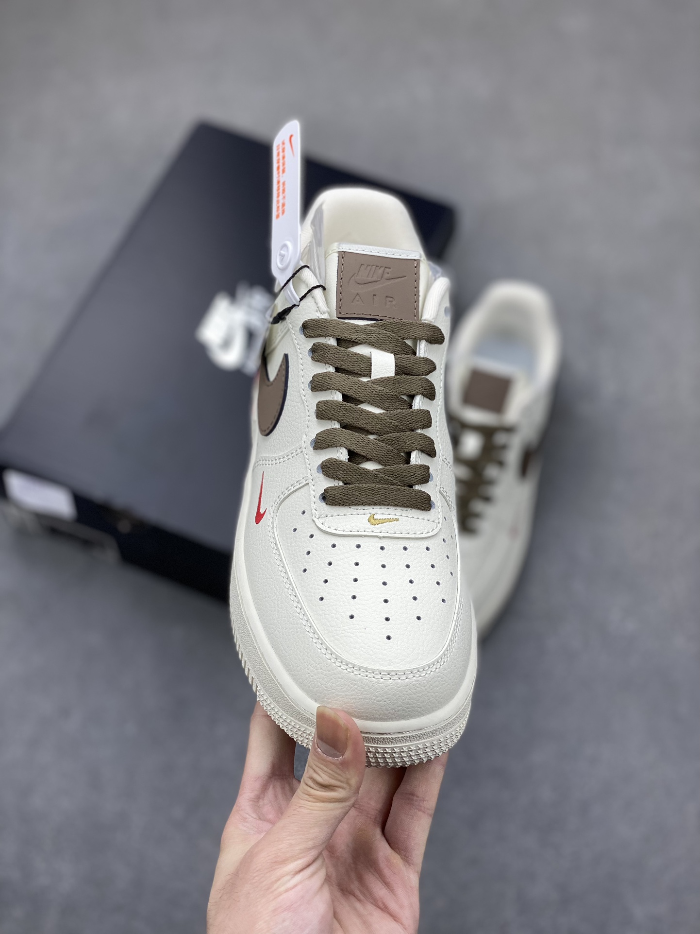 Nike Air Force 1 Low Top Sneakers Ivory/Brown, Comfortable and Durable 3 i1700772869 7041 1