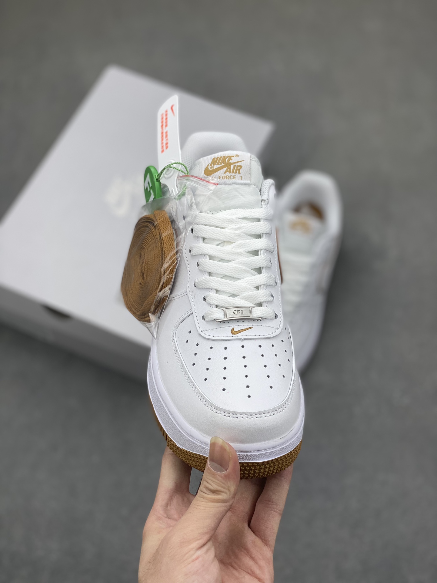Nike Air Force 1 Low White and Gold Accent Sneakers - Lifetime Warranty 3 i1701457172 7140 0