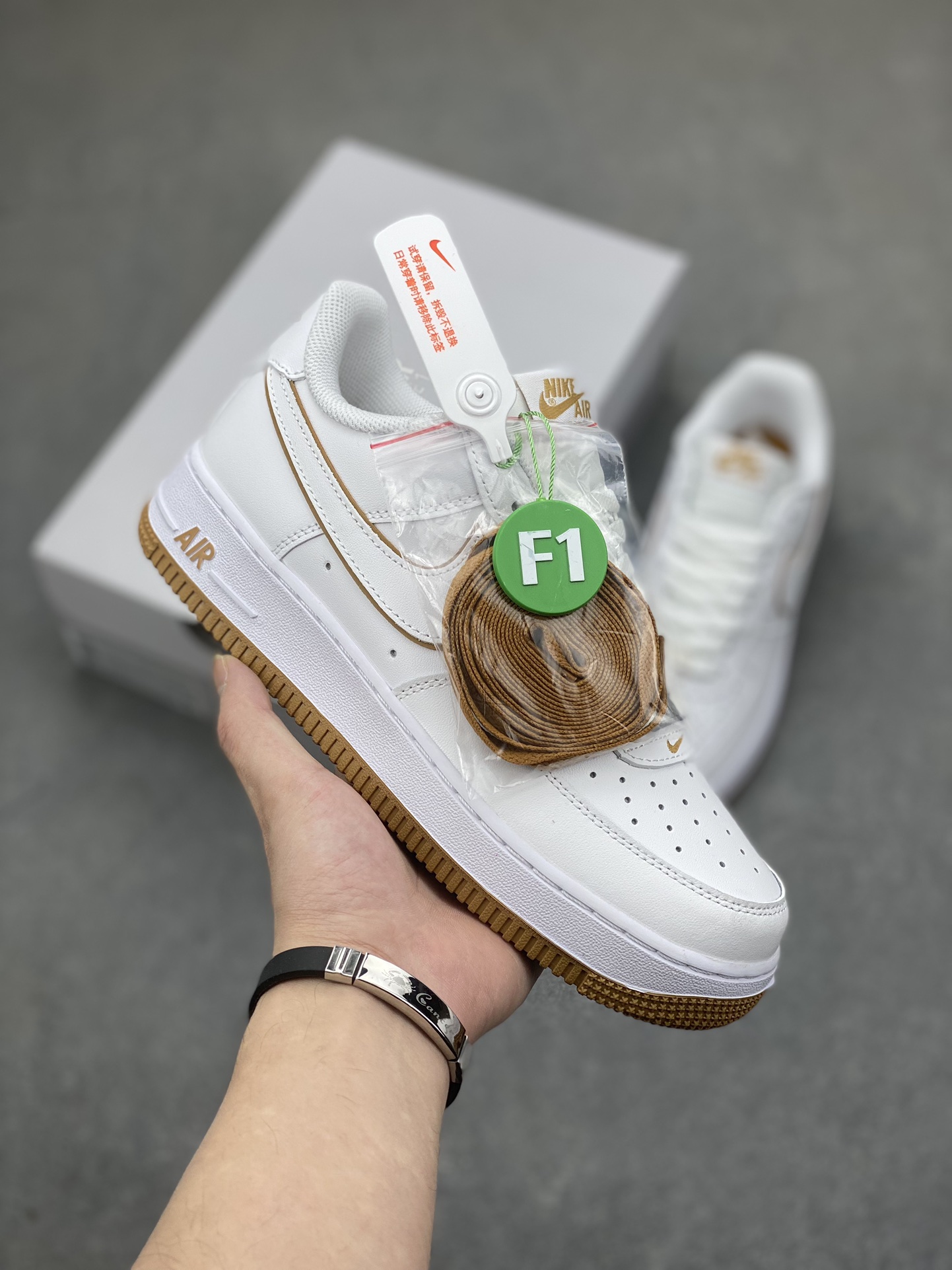 Nike Air Force 1 Low White and Gold Accent Sneakers - Lifetime Warranty 2 i1701457172 7430 2