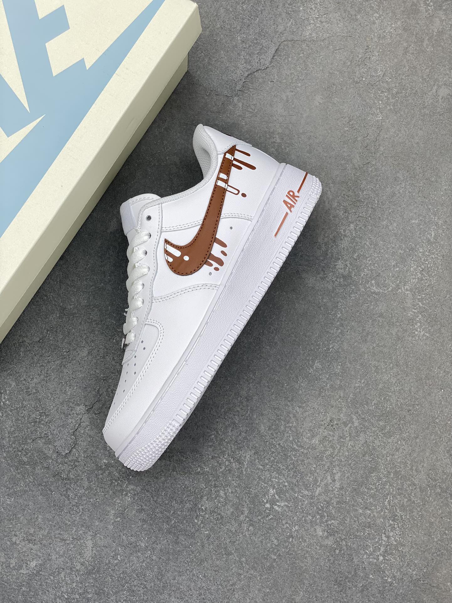 Nike Air Force 1 Low White Chocolate Drip Casual Sneakers CW2288-008 8 i1701549983 2742 8