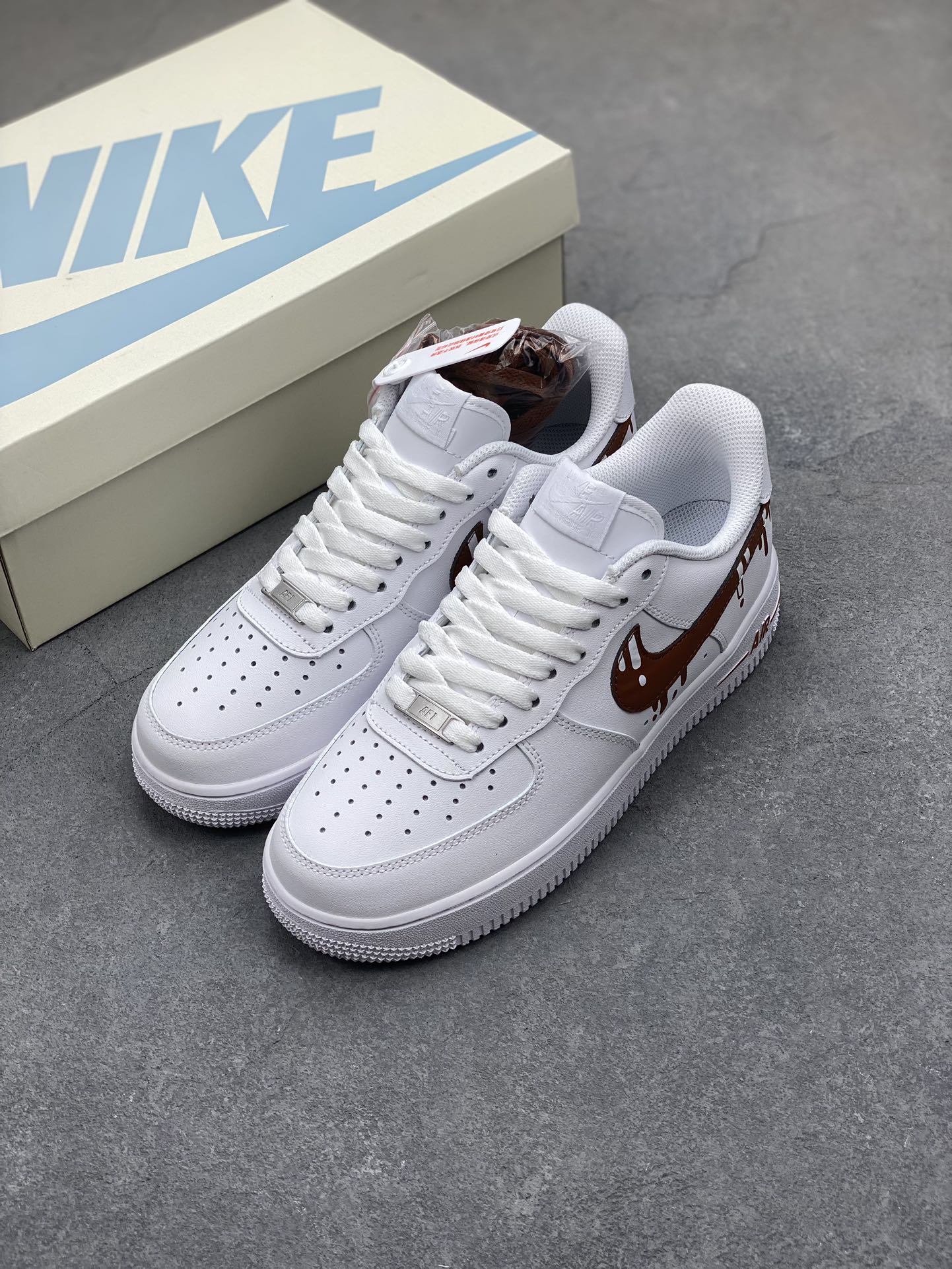 Nike Air Force 1 Low White Chocolate Drip Casual Sneakers CW2288-008 9 i1701549983 7152 6