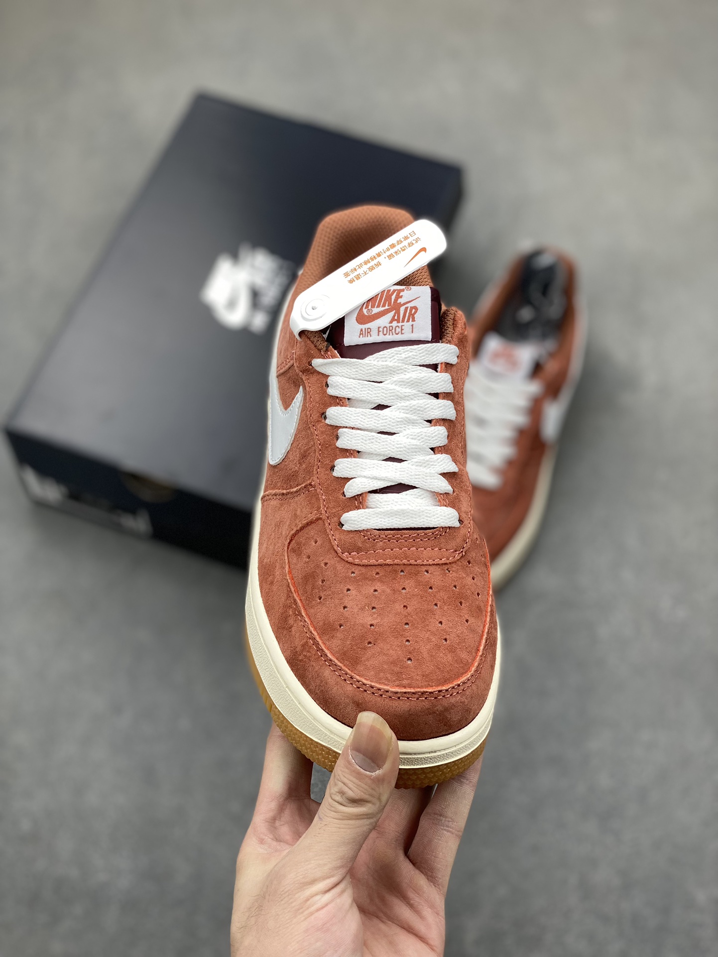 Nike Air Force 1 Low White Orange Suede Casual Sneakers AV0383-221 3 i1702324853 3812 6