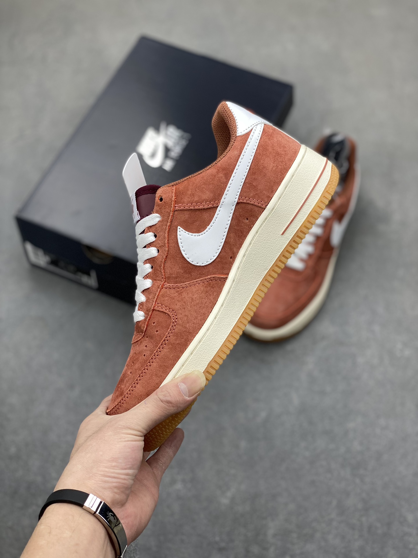 Nike Air Force 1 Low White Orange Suede Casual Sneakers AV0383-221 4 i1702324853 5609 1