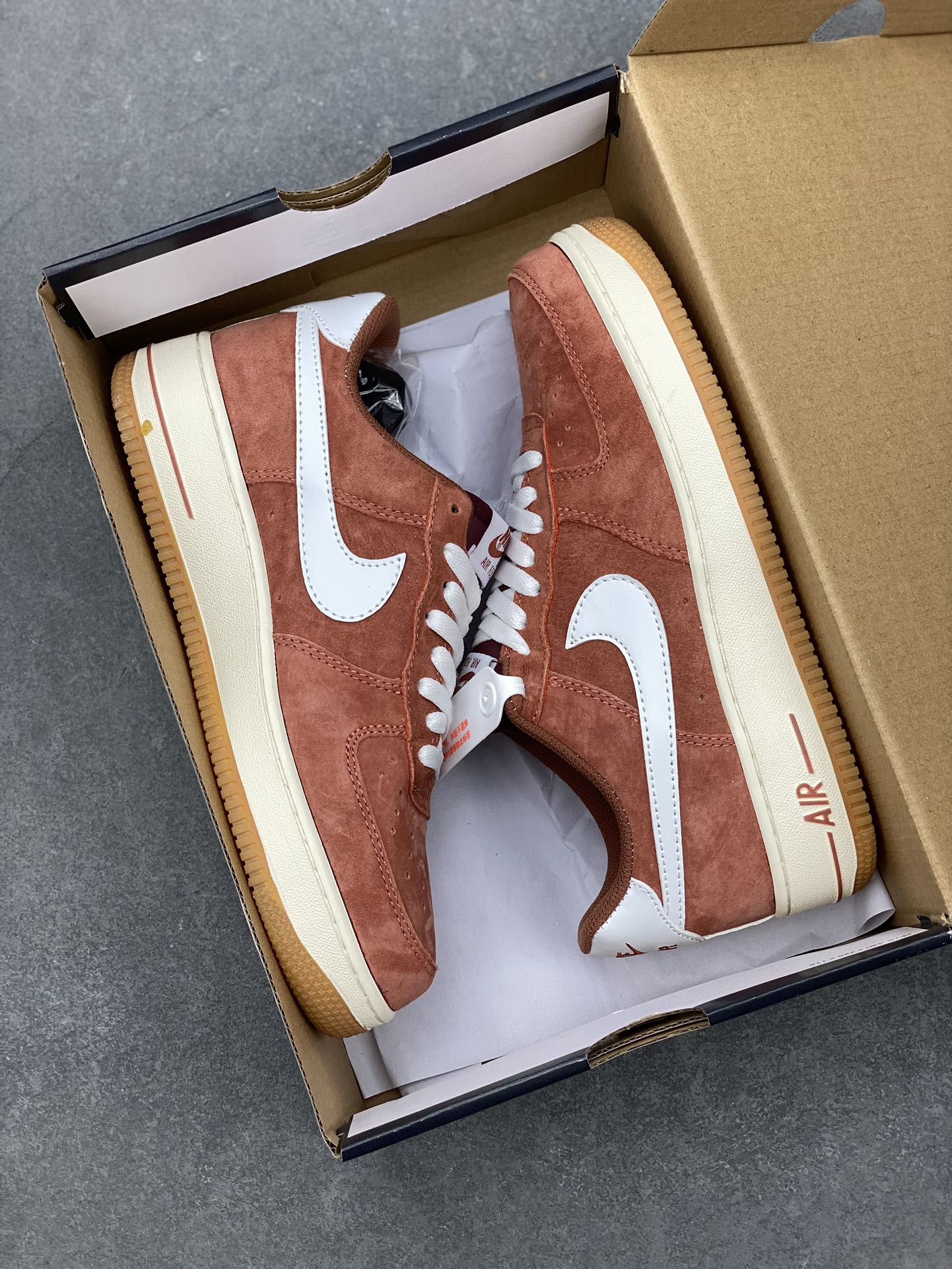 Nike Air Force 1 Low White Orange Suede Casual Sneakers AV0383-221 10 i1702324853 7494 5
