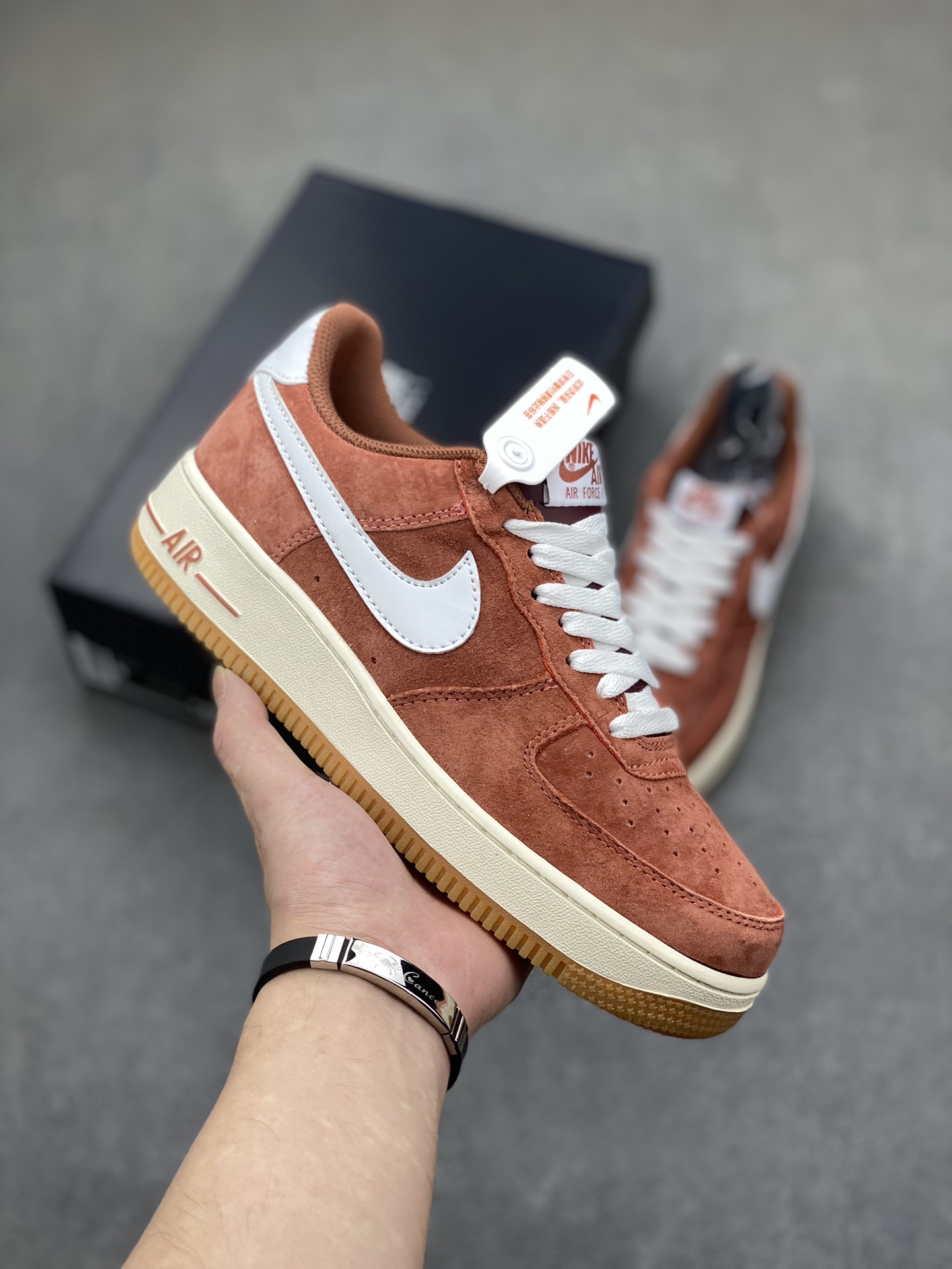 Nike Air Force 1 Low White Orange Suede Casual Sneakers AV0383-221 2 i1702324853 8811 2