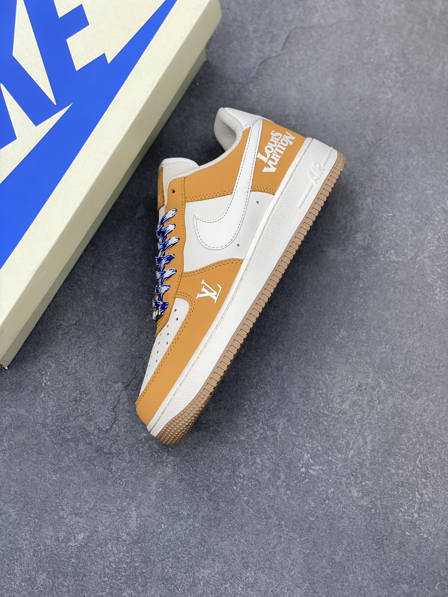 Nike Air Force 1 '07 Low Louis Vuitton Collab Orange Athletic Shoes 8 i1702750112 3757 6