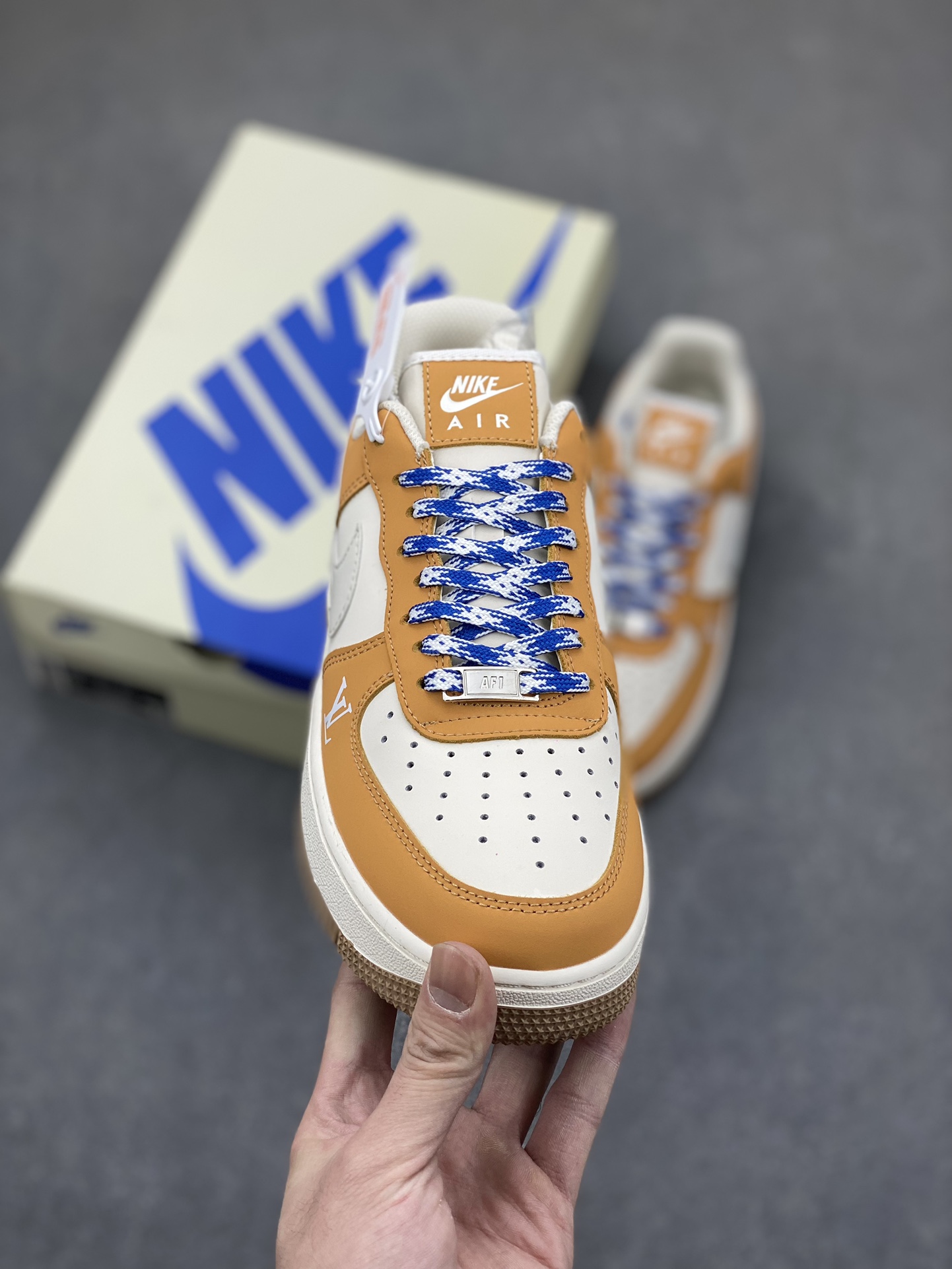 Nike Air Force 1 '07 Low Louis Vuitton Collab Orange Athletic Shoes 3 i1702750112 802 3