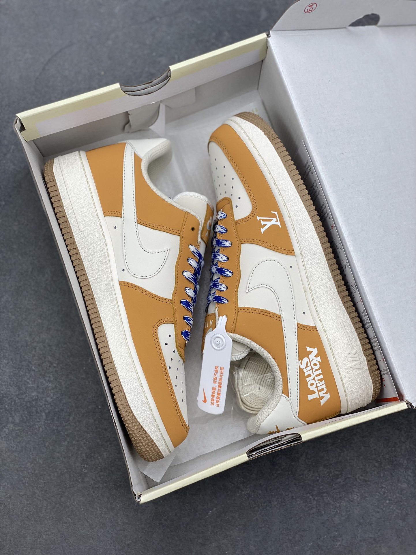 Nike Air Force 1 '07 Low Louis Vuitton Collab Orange Athletic Shoes 10 i1702750112 9212 7