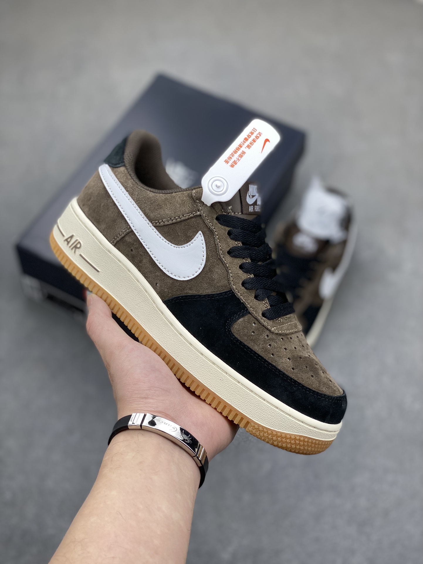 Nike Air Force 1 Low Black Brown Suede Sneakers AV0383-230 2 i1703016058 2109 0