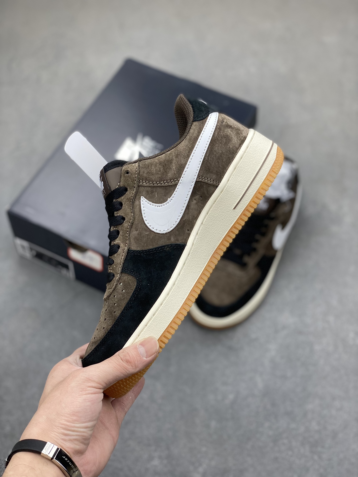 Nike Air Force 1 Low Black Brown Suede Sneakers AV0383-230 4 i1703016058 2665 0