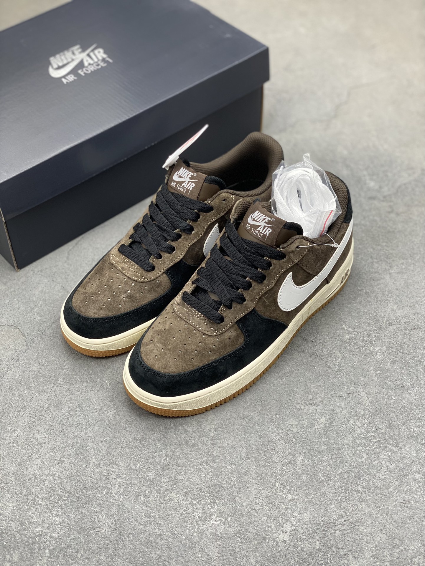 Nike Air Force 1 Low Black Brown Suede Sneakers AV0383-230 9 i1703016058 5069 0