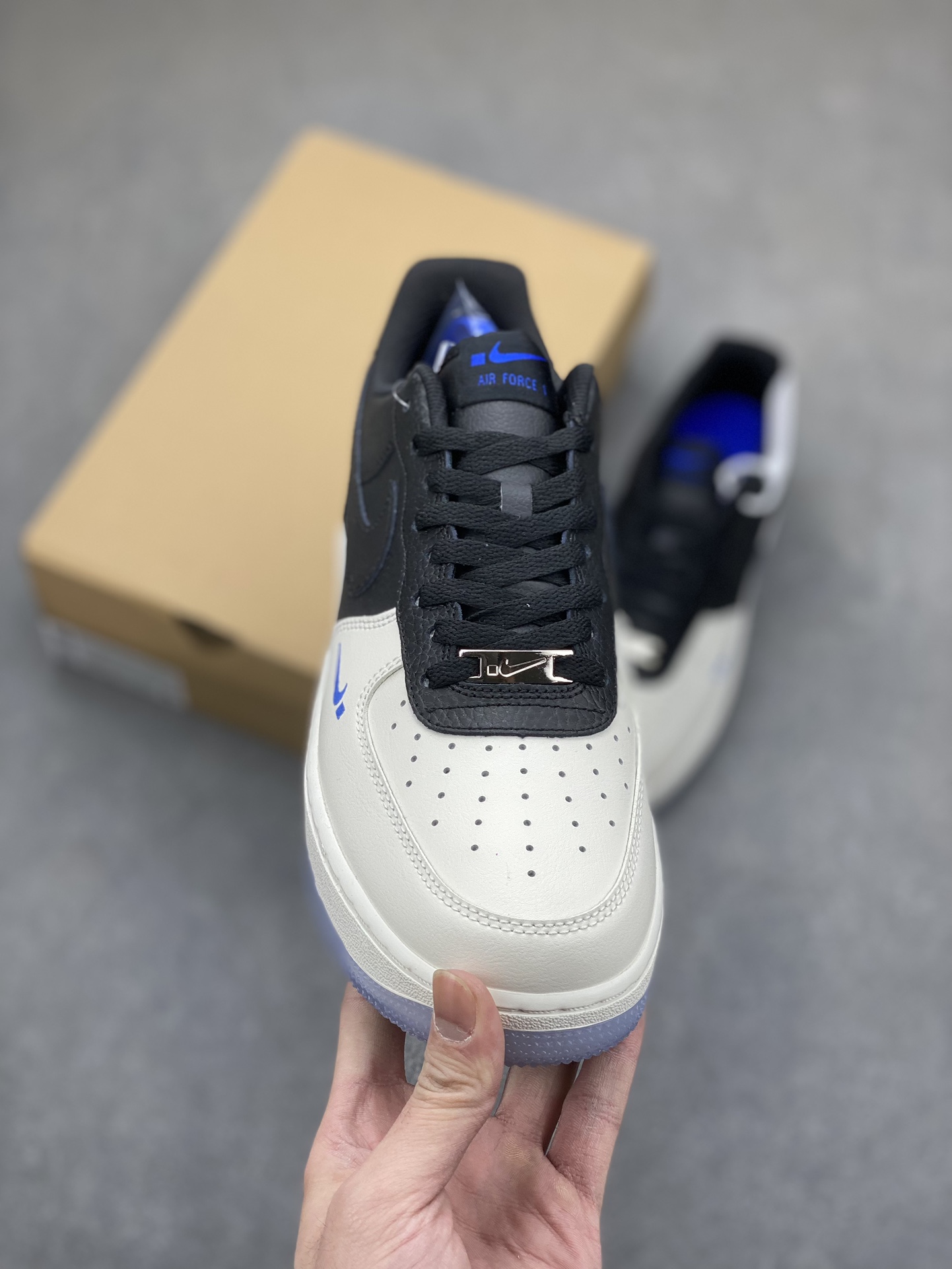 Nike Air Force 1 '07 Low Black White Blue Stitching - Size 36-45 3 i1703101305 6471 0