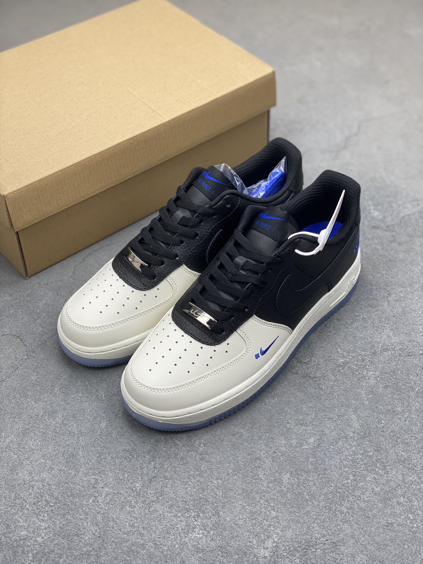 Nike Air Force 1 '07 Low Black White Blue Stitching - Size 36-45 9 i1703101305 6874 0
