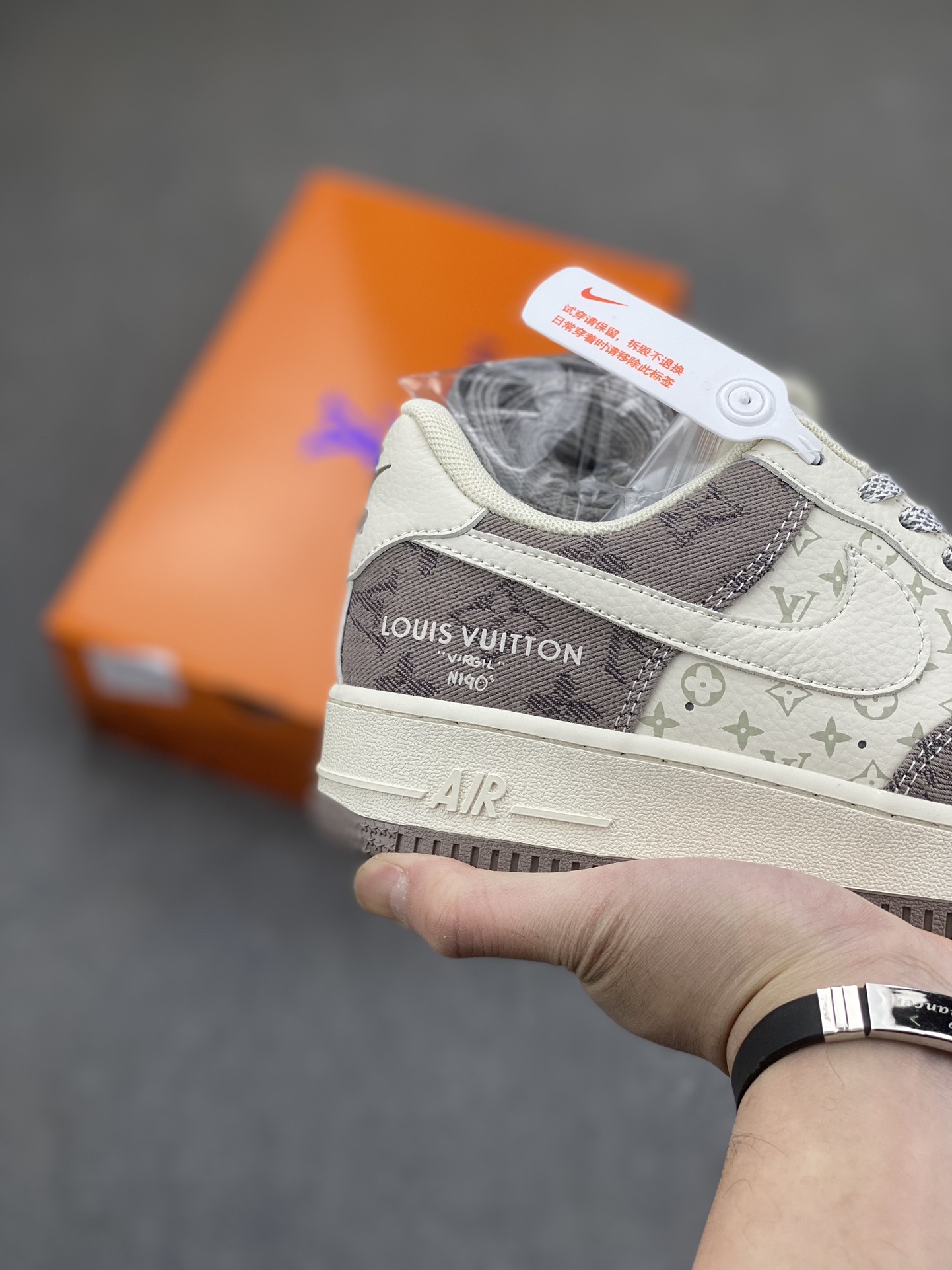 Nike Air Force 1 Low Louis Vuitton Collab Sneakers - Gray Denim 19 i1703540062 3729 0