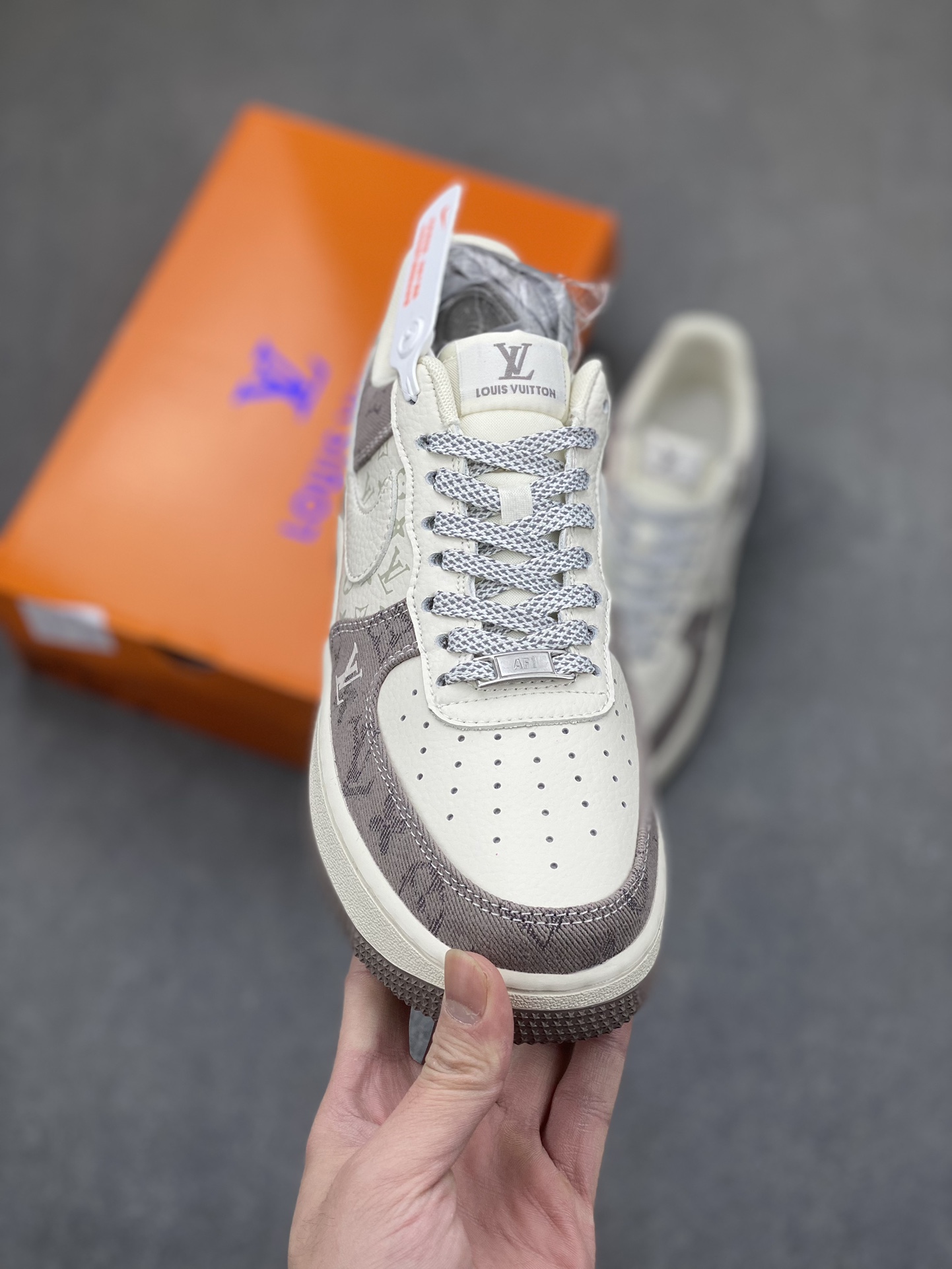 Nike Air Force 1 Low Louis Vuitton Collab Sneakers - Gray Denim 16 i1703540062 5100 0
