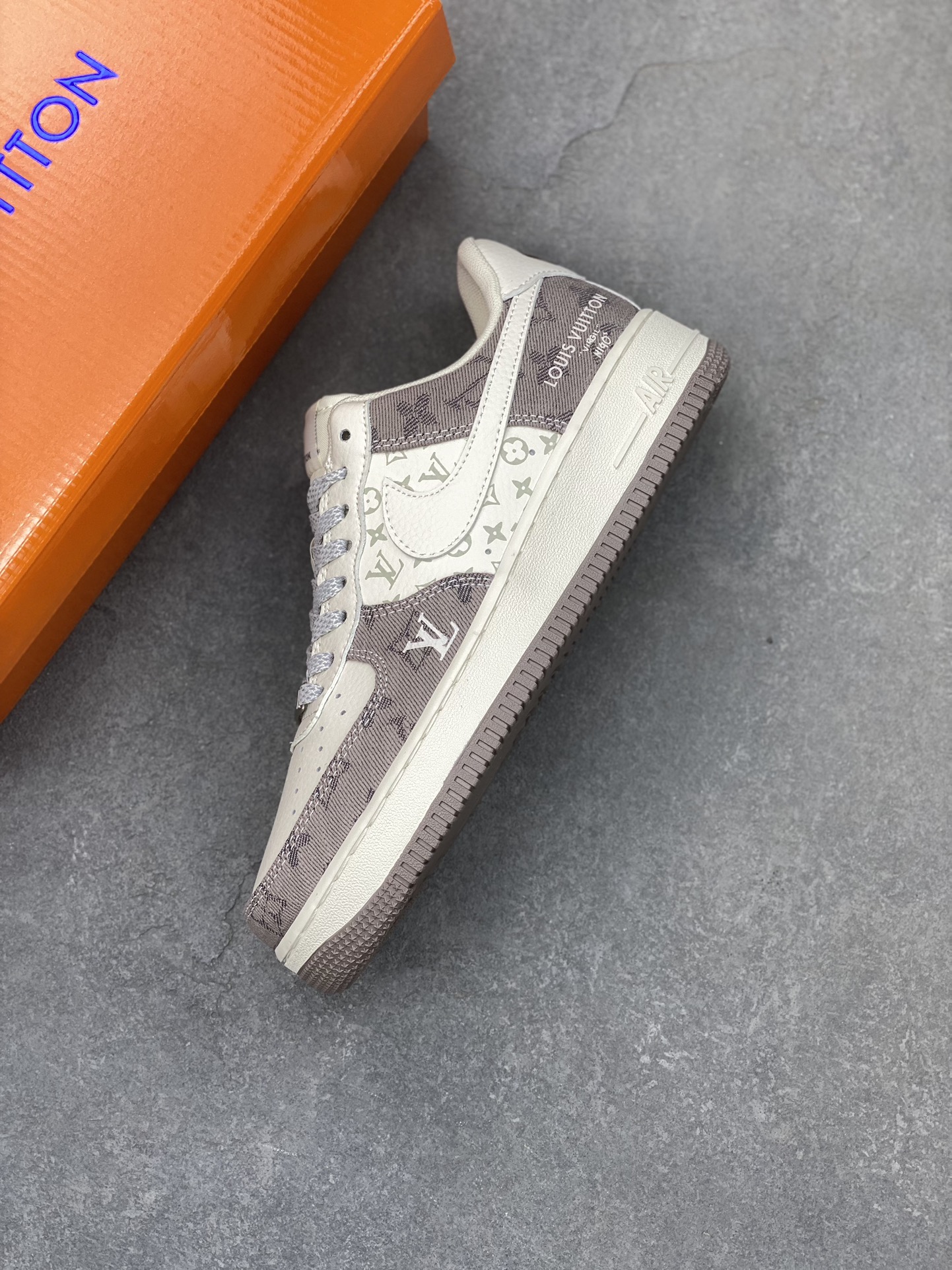Nike Air Force 1 Low Louis Vuitton Collab Sneakers - Gray Denim 21 i1703540062 6134 0