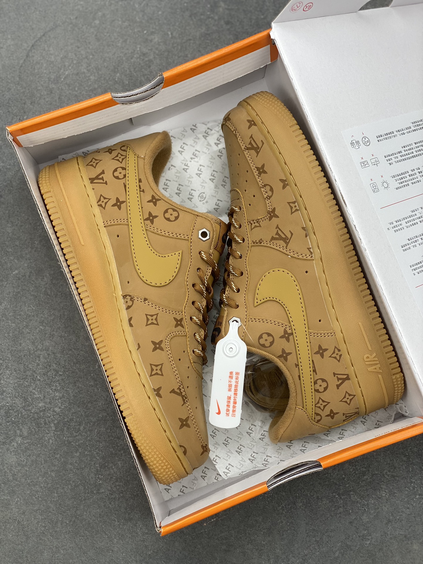 Nike Air Force 1 '07 Low Louis Vuitton Wheat - Limited Edition Sneakers 23 i1703708707 686 0