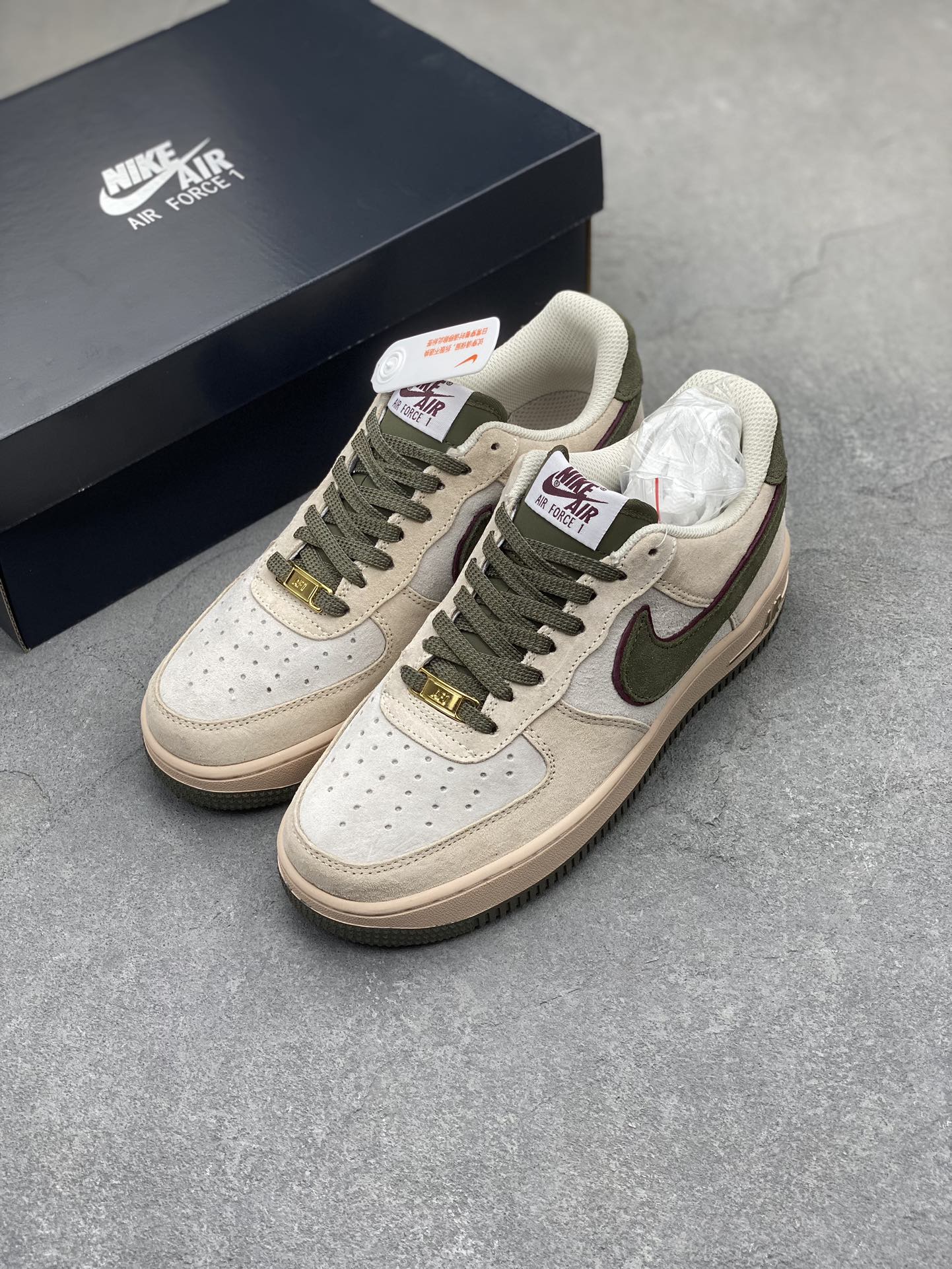 Nike Air Force 1 Low Olive Suede Sneakers - Limited Edition, Company Grade 9 i1704487611 6306 3