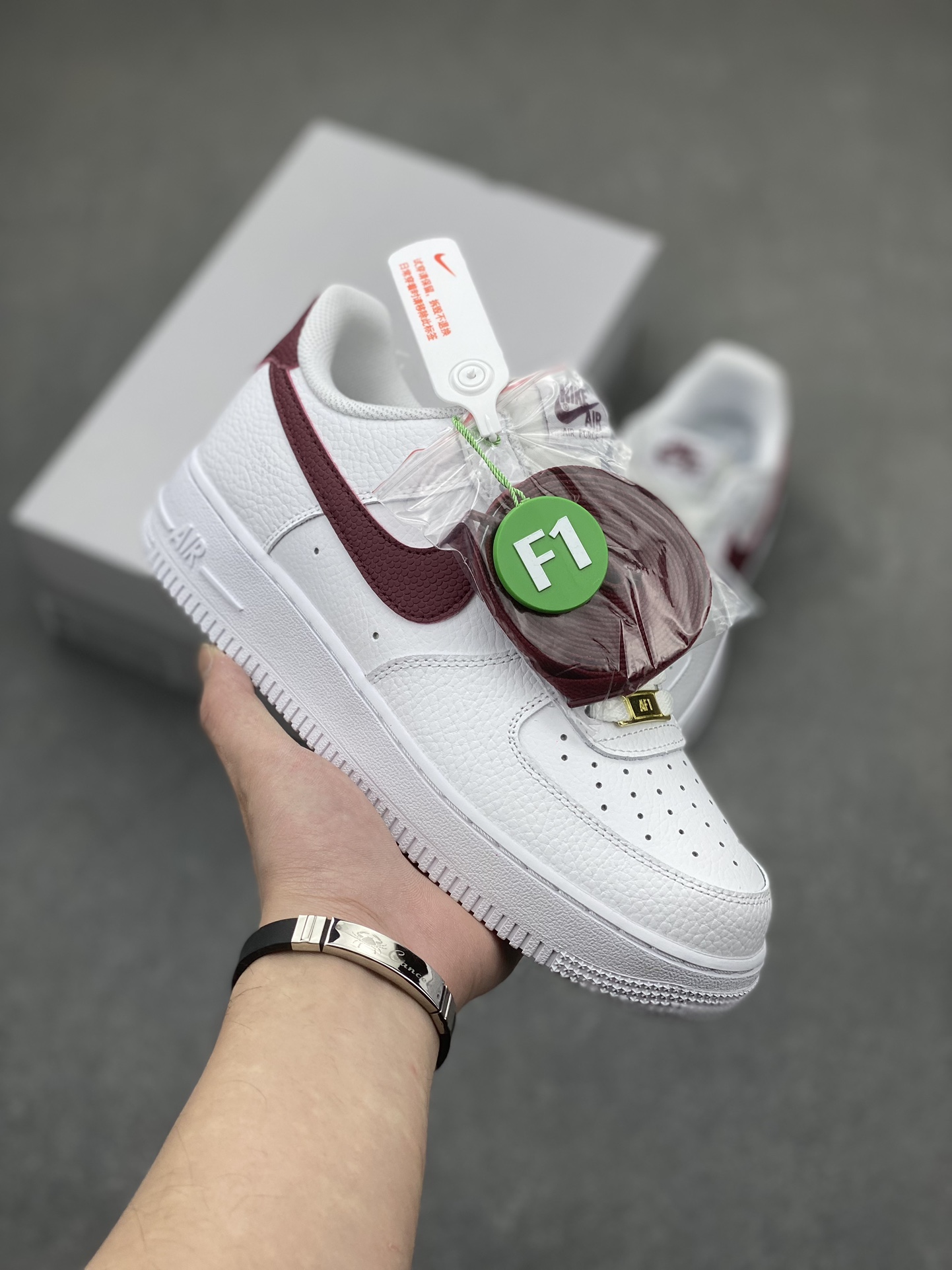 Nike Air Force 1 Low White Burgundy Casual Sneaker CZ0326-100 2 i1704576979 8974 0