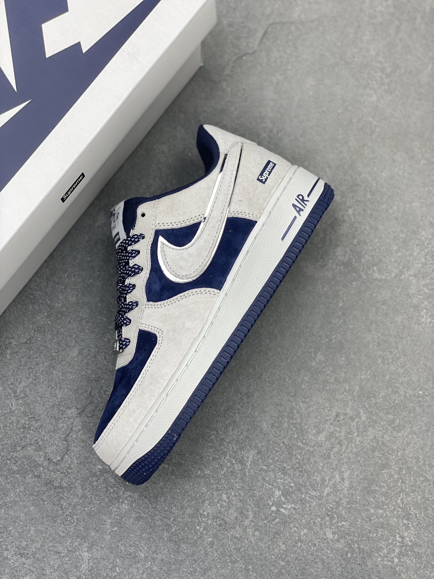Nike Air Force 1 '07 Low Supreme 'Grey Deep Blue' Limited Edition Sneakers 8 i1705609384 6456 0