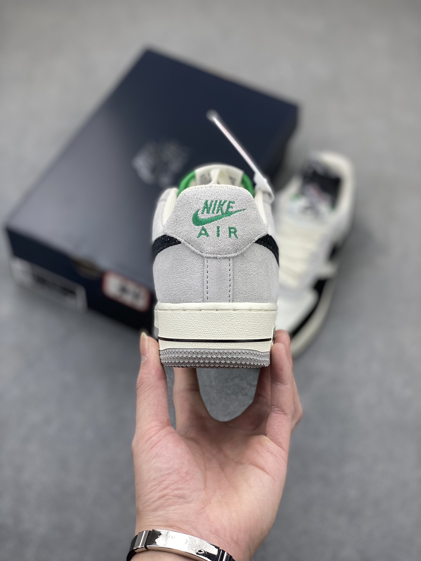 Nike Air Force 1 Low '07 Black Grey Green Suede Sneakers 5 i1705695171 3299 0