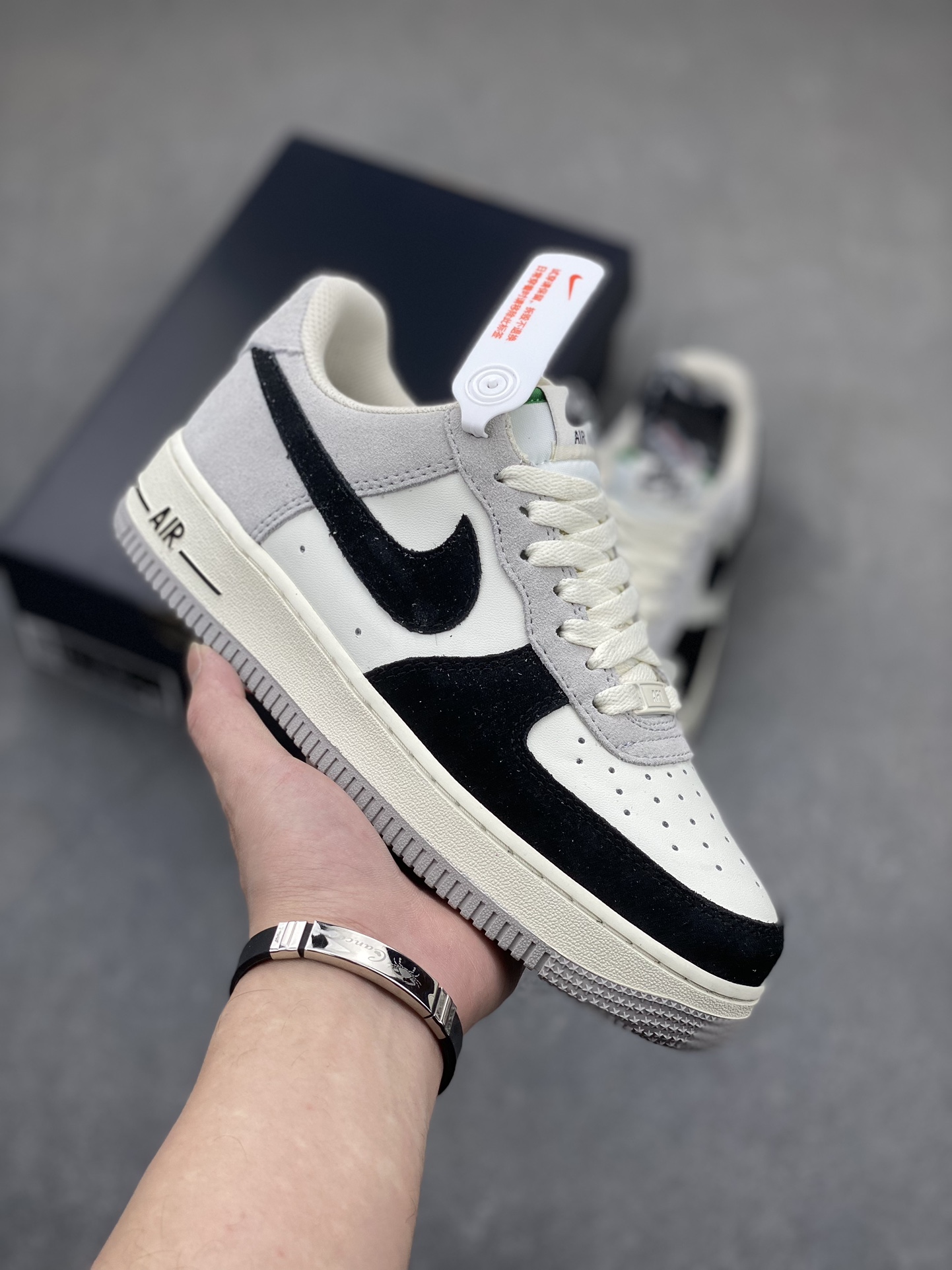 Nike Air Force 1 Low '07 Black Grey Green Suede Sneakers 2 i1705695171 3948 0