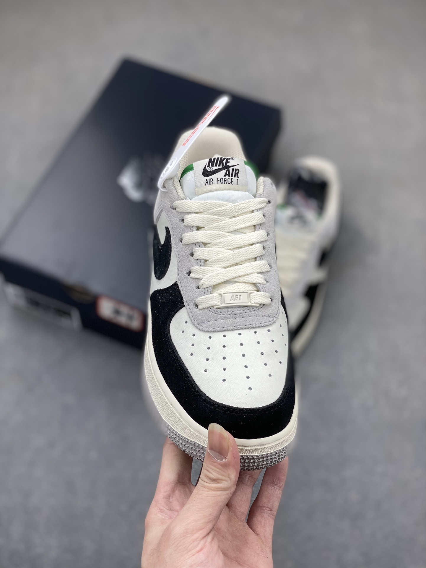 Nike Air Force 1 Low '07 Black Grey Green Suede Sneakers 3 i1705695171 6971 0