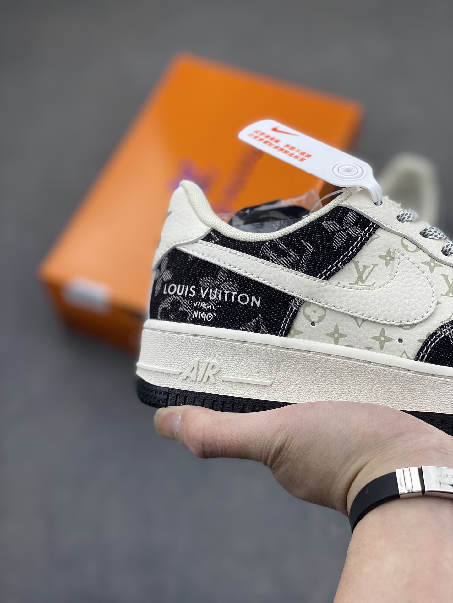 Nike Air Force 1 Low Louis Vuitton Custom Sneakers - Black Denim, Size 40 19 i1705880562 4884 3