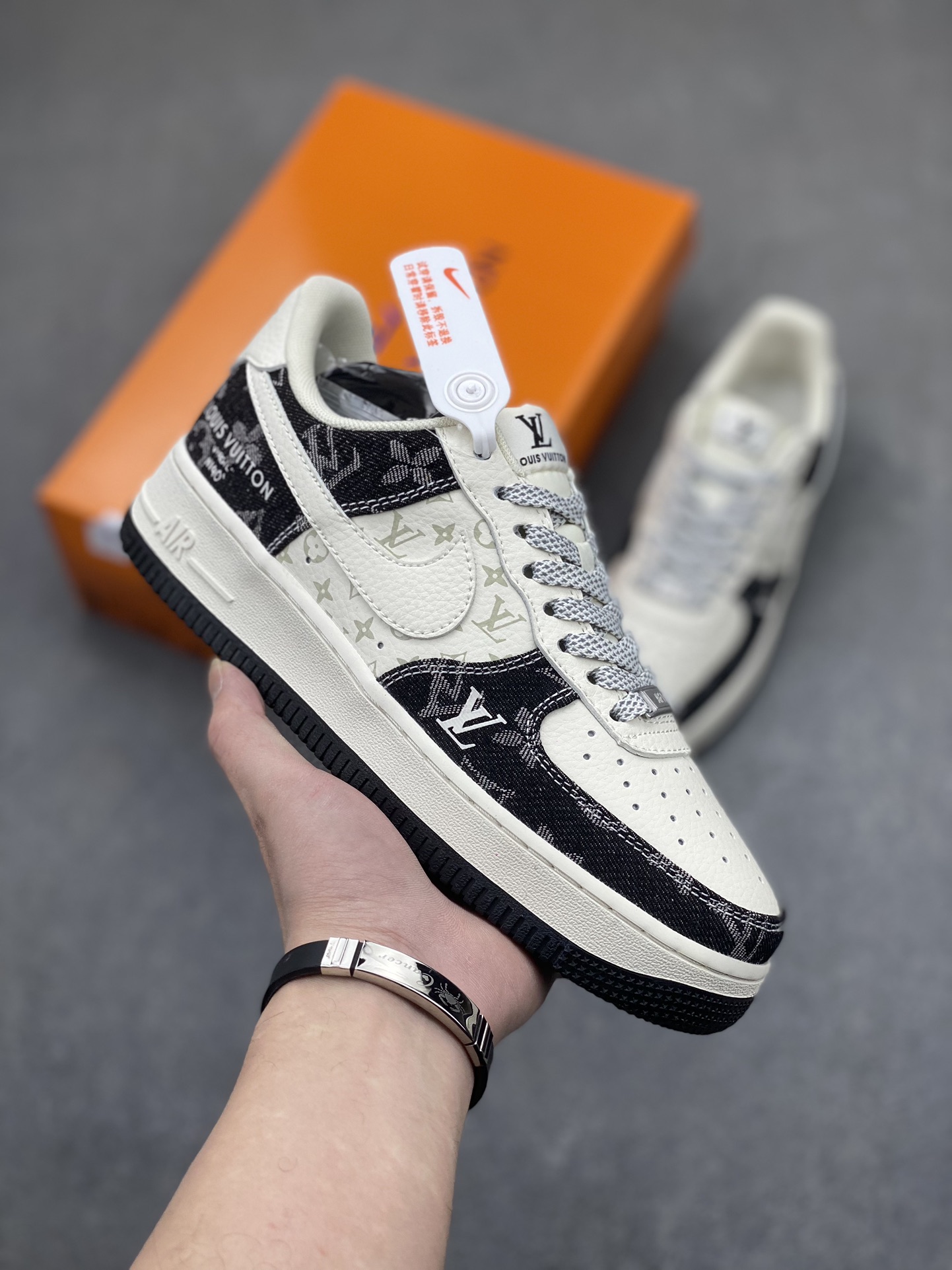 Nike Air Force 1 Low Louis Vuitton Custom Sneakers - Black Denim, Size 40 15 i1705880562 6822 2