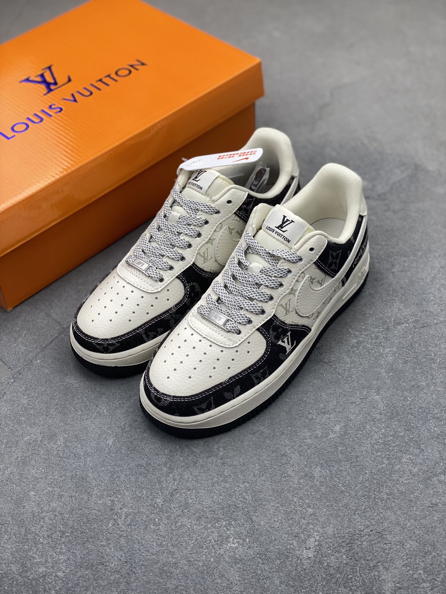 Nike Air Force 1 Low Louis Vuitton Custom Sneakers - Black Denim, Size 40 22 i1705880563 5252 5