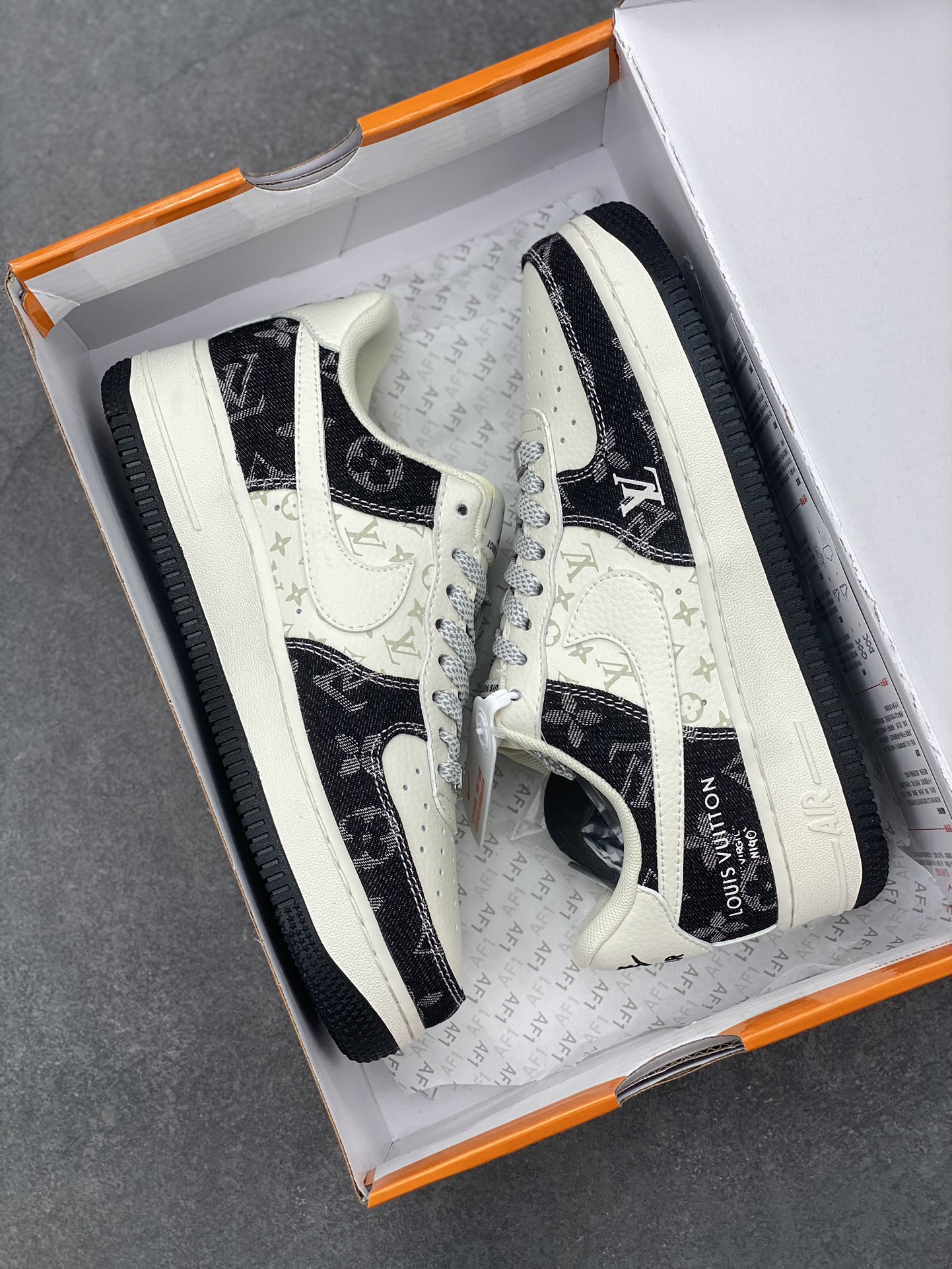 Nike Air Force 1 Low Louis Vuitton Custom Sneakers - Black Denim, Size 40 23 i1705880575 2989 0