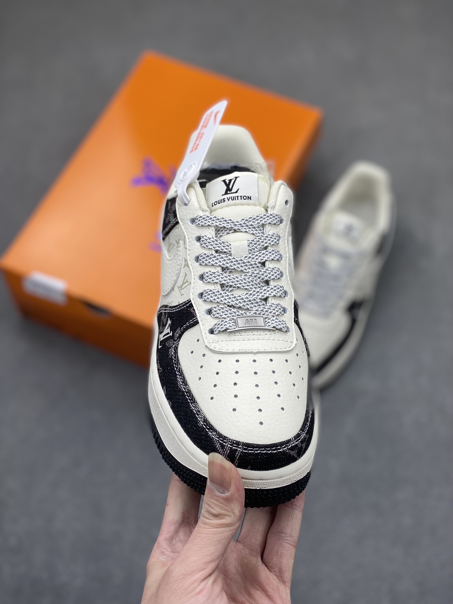 Nike Air Force 1 Low Louis Vuitton Custom Sneakers - Black Denim, Size 40 16 i1705880575 6548 0