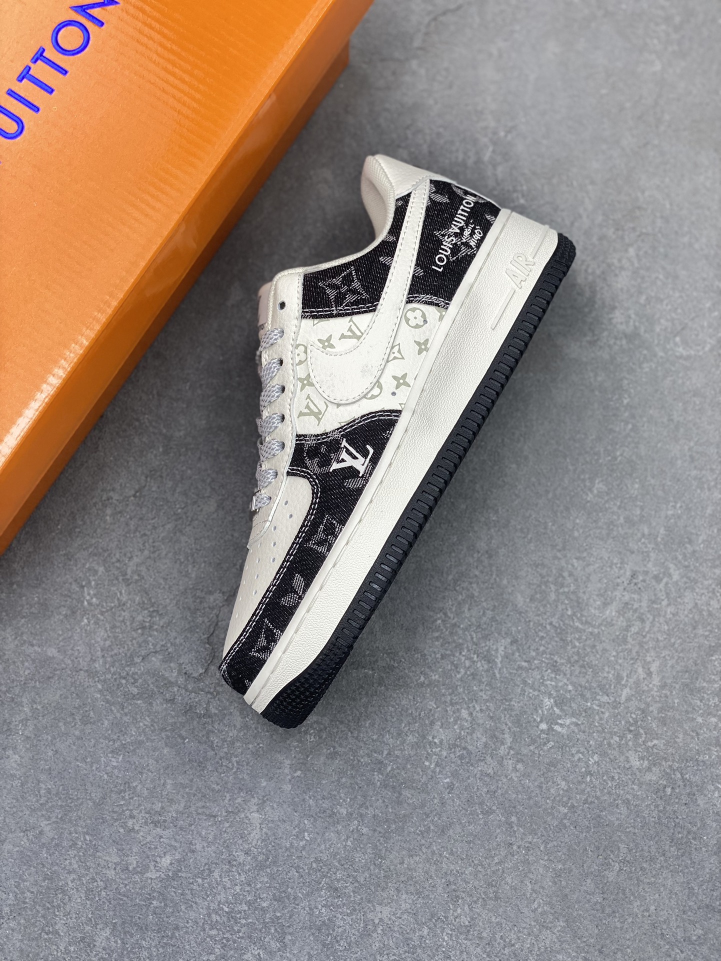 Nike Air Force 1 Low Louis Vuitton Custom Sneakers - Black Denim, Size 40 21 i1705880575 8366 0