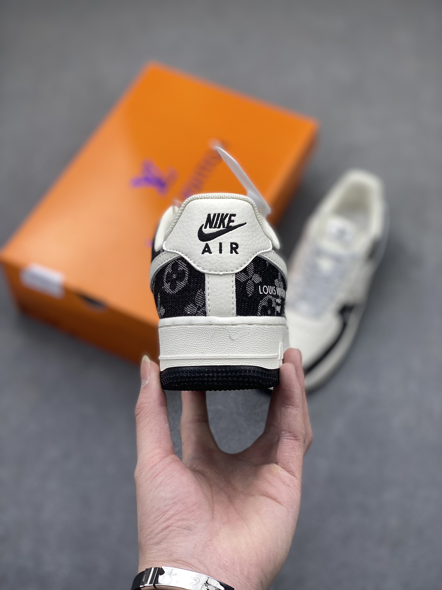 Nike Air Force 1 Low Louis Vuitton Custom Sneakers - Black Denim, Size 40 18 i1705880576 1060 0