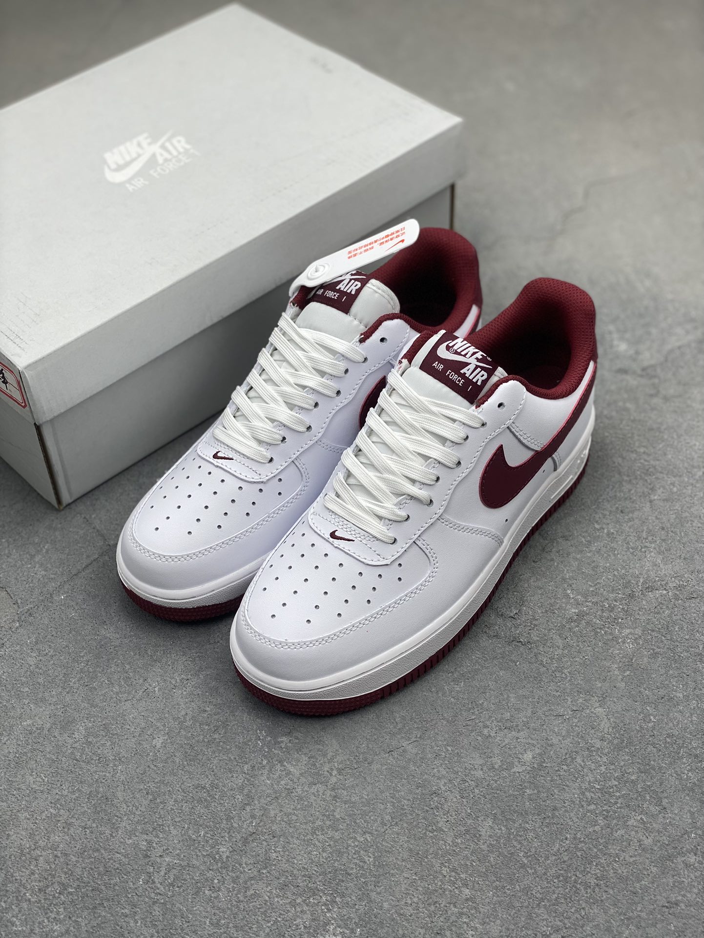 Nike Air Force 1 Low White Burgundy Casual Sneakers FV5948-105 9 i1705967743 5370 5