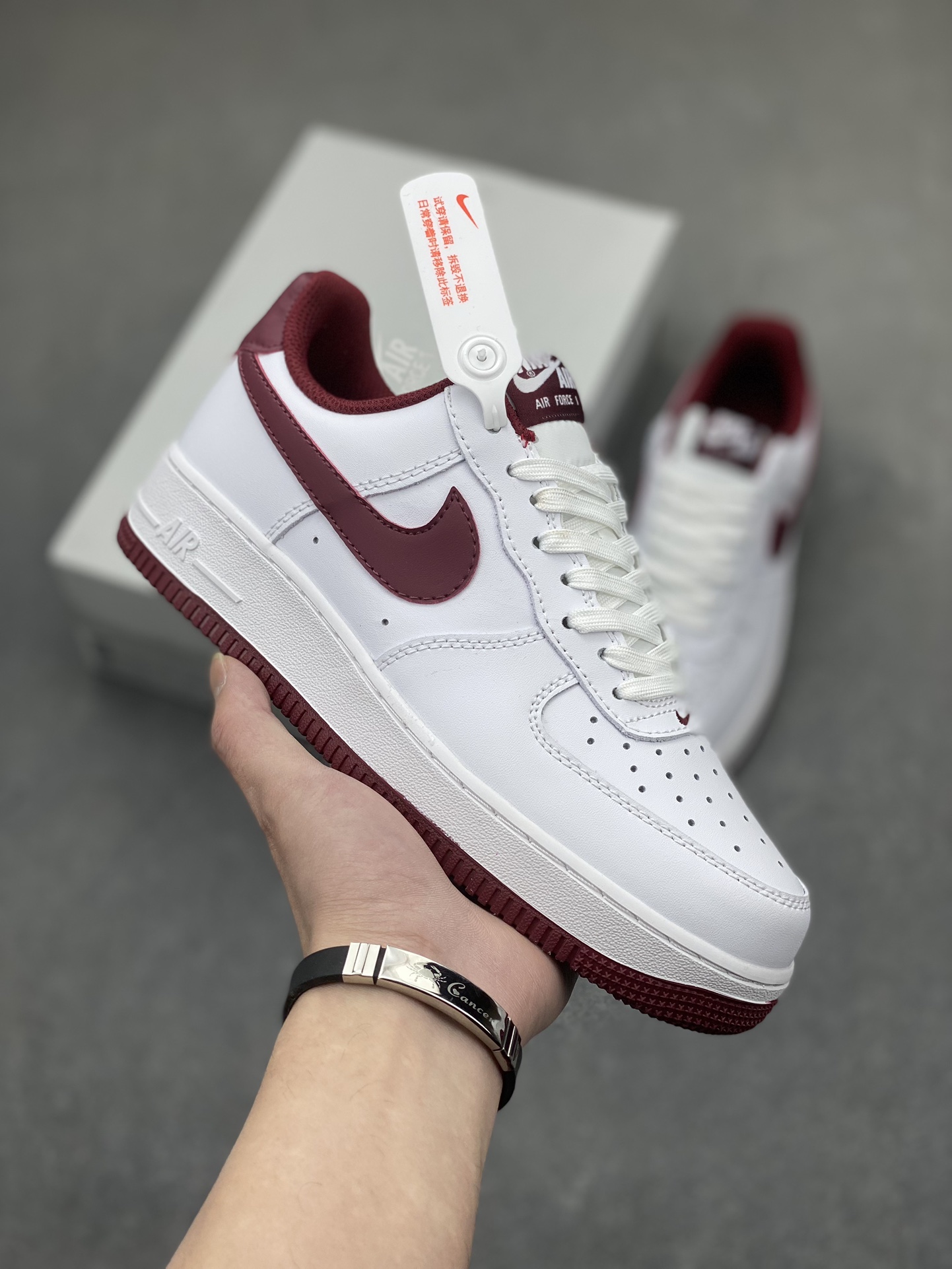 Nike Air Force 1 Low White Burgundy Casual Sneakers FV5948-105 2 i1705967743 7823 2
