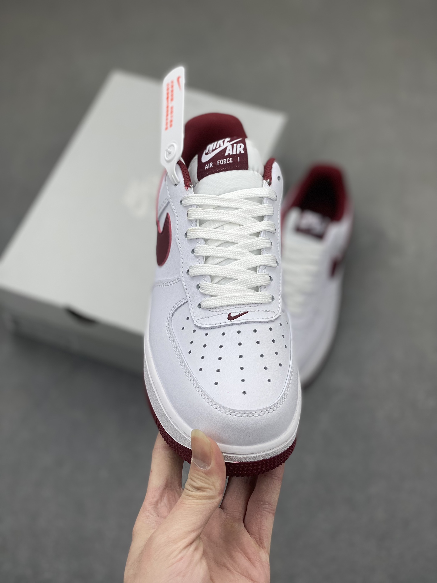 Nike Air Force 1 Low White Burgundy Casual Sneakers FV5948-105 3 i1705967743 9609 4