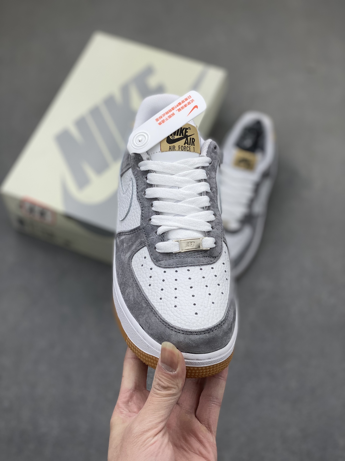 Nike Air Force 1 Low '07 Grey Yellow Suede Sneakers 3 i1706127749 4369 0