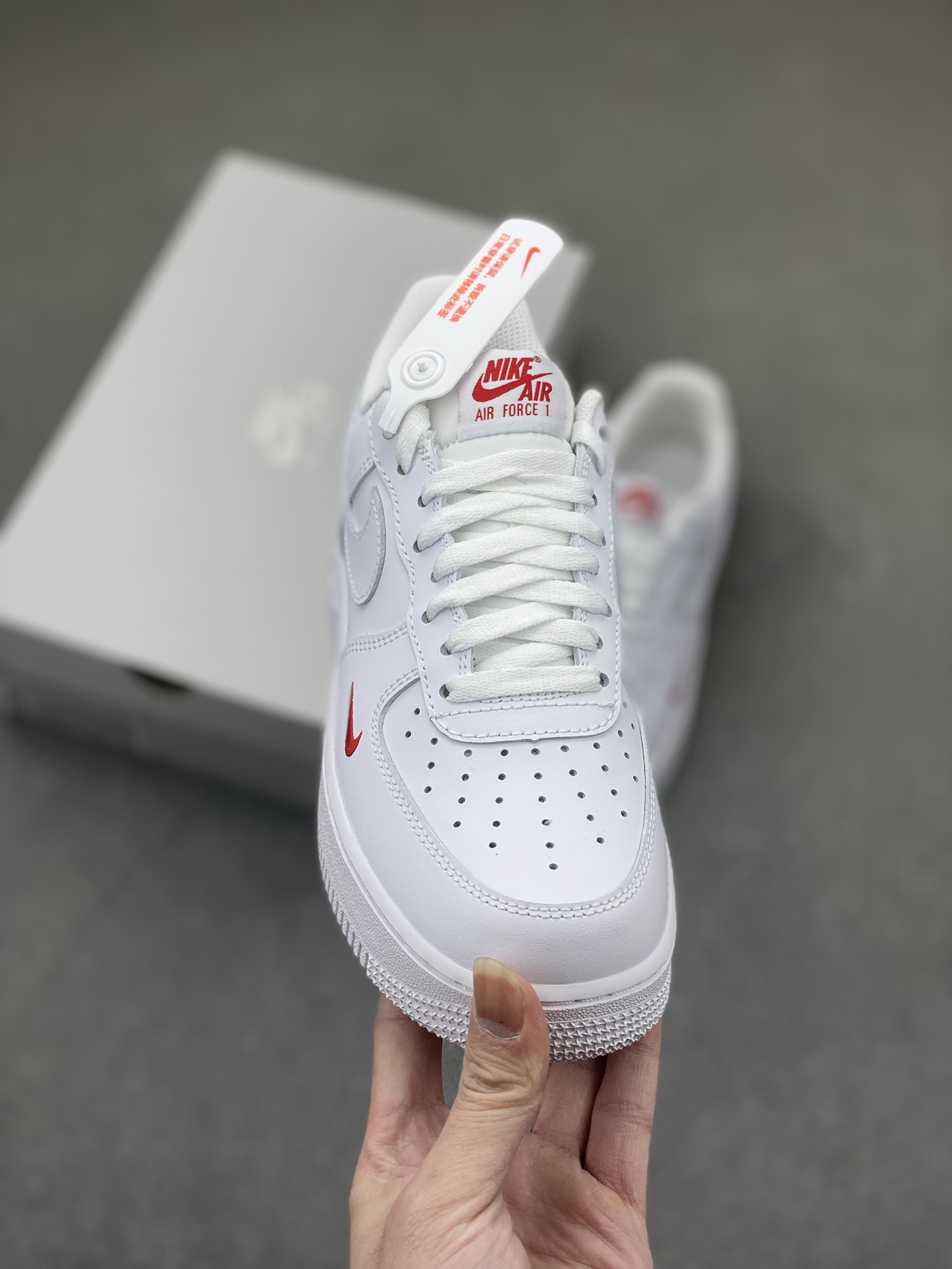 Nike Air Force 1 Low White Red Swoosh Casual Sneakers FZ7187-100 3 i1710010615 2949 3