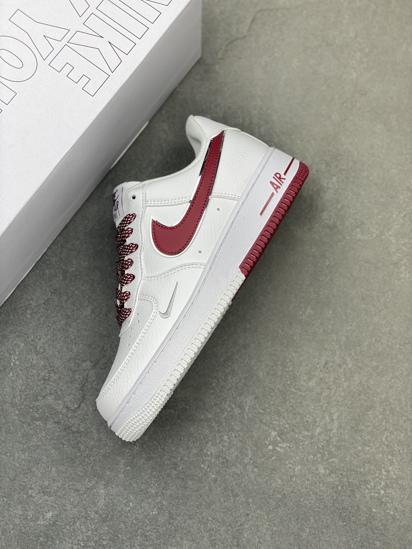 Nike Air Force 1 '07 Low White/Burgundy Custom Casual Sneakers CW2288-111 8 i1710709966 5024 6