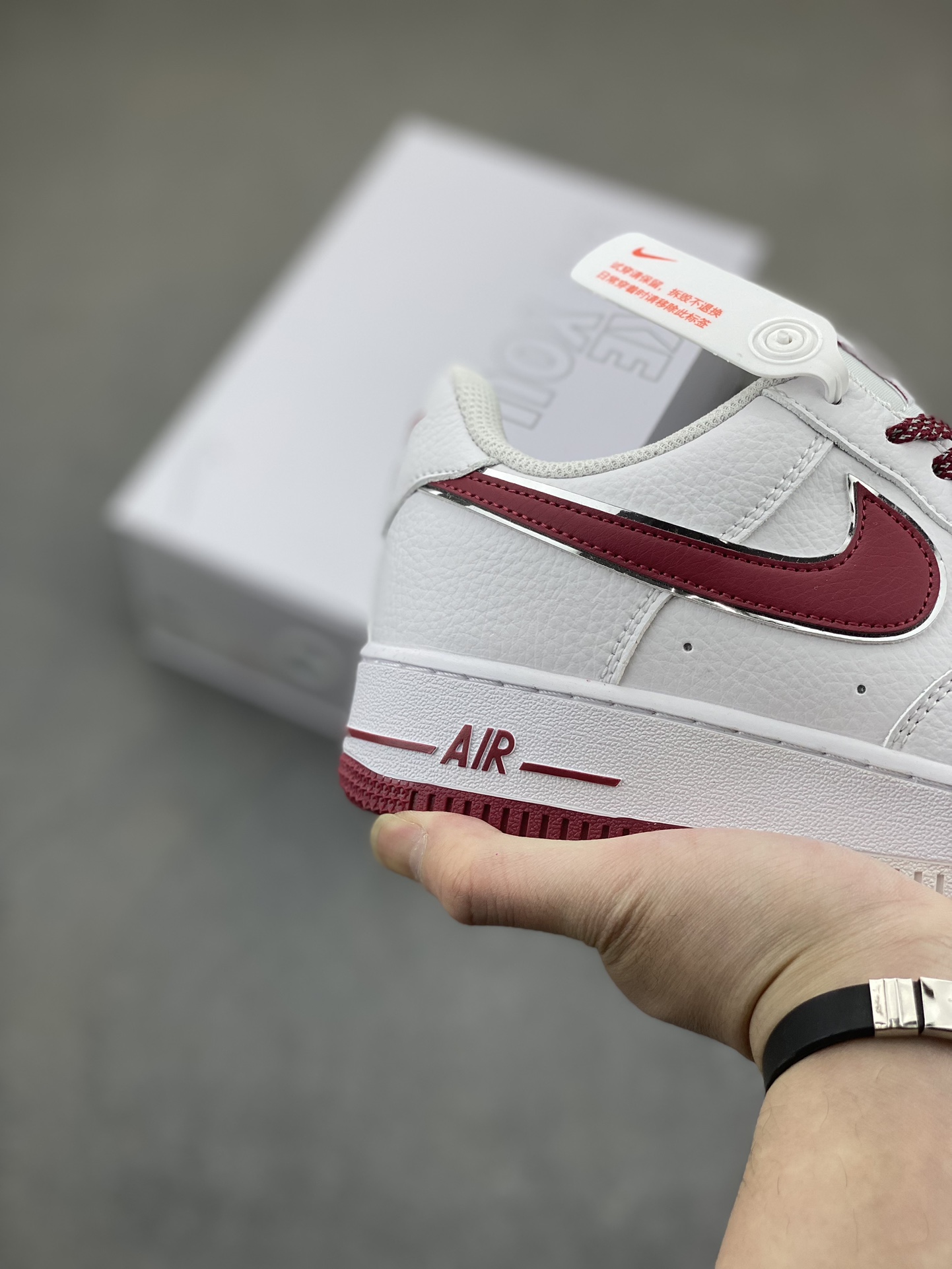 Nike Air Force 1 '07 Low White/Burgundy Custom Casual Sneakers CW2288-111 6 i1710709966 8756 5
