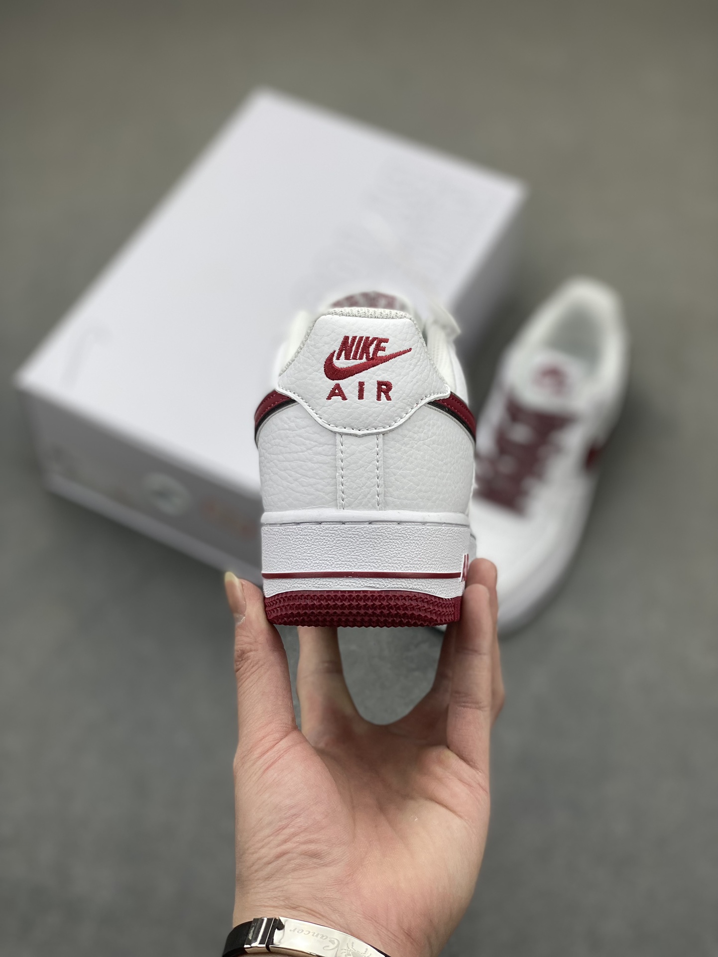 Nike Air Force 1 '07 Low White/Burgundy Custom Casual Sneakers CW2288-111 5 i1710709966 9636 4