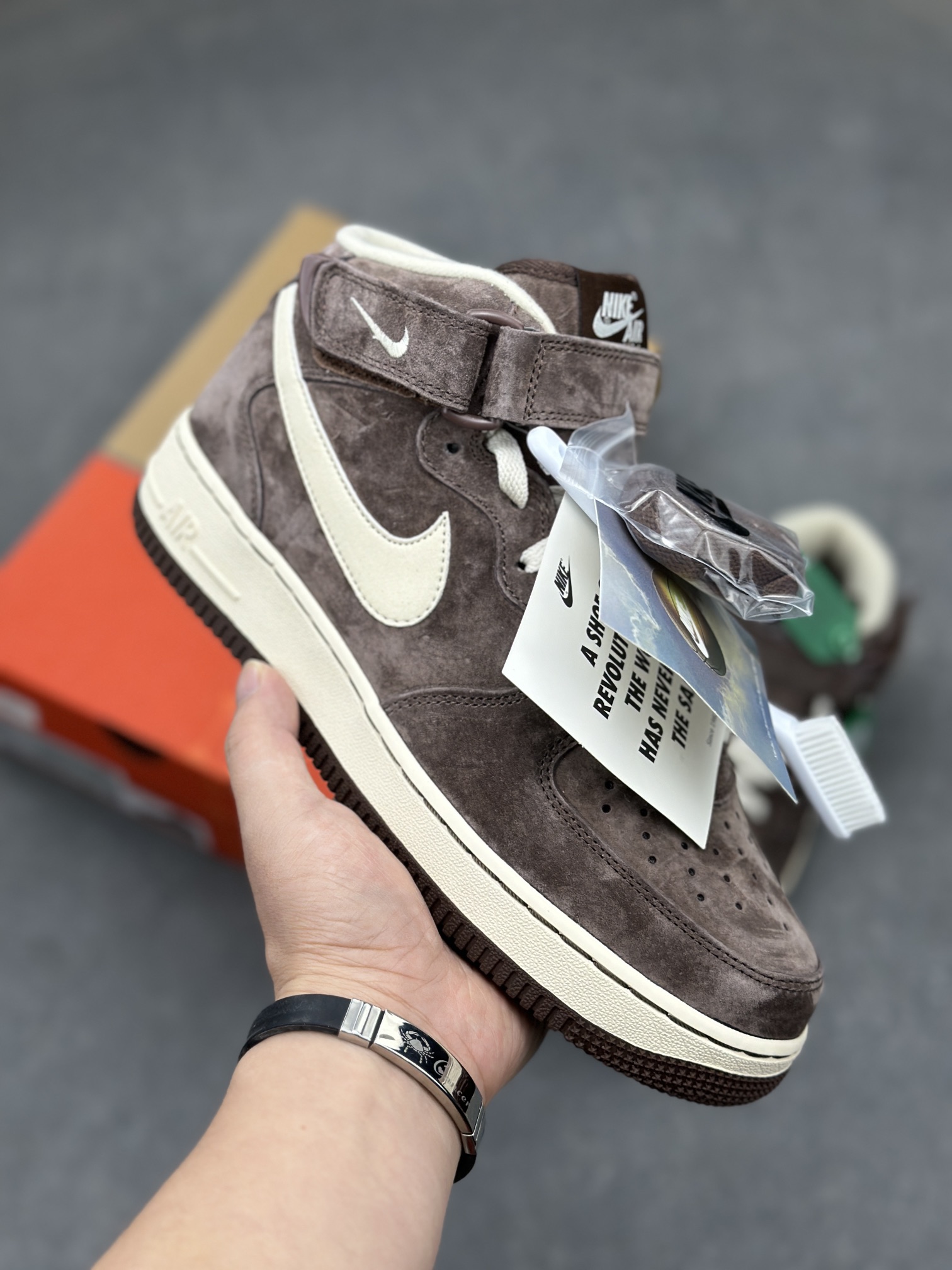 Nike Air Force 1 Mid Brown Suede Casual Sneakers DM0107-200