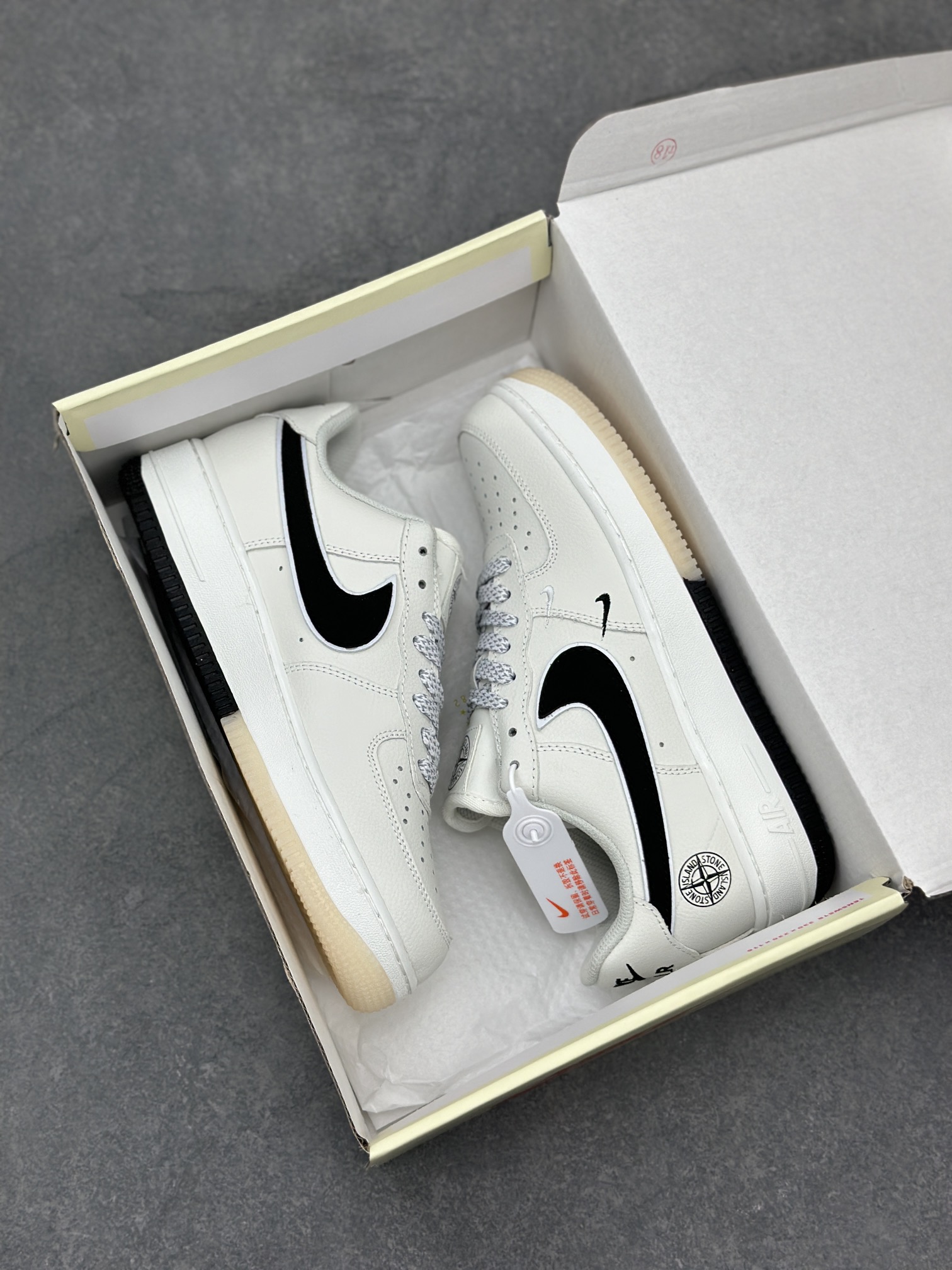 Nike Air Force 1 Low Stone Island White and Black Sneakers 10 i1710781950 6530 2