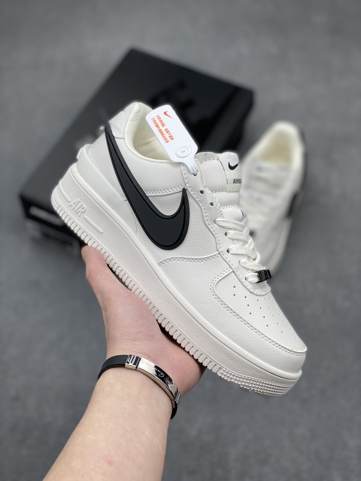 AMBUSH x Nike Air Force 1 Low Black White Sneakers DV3464-002