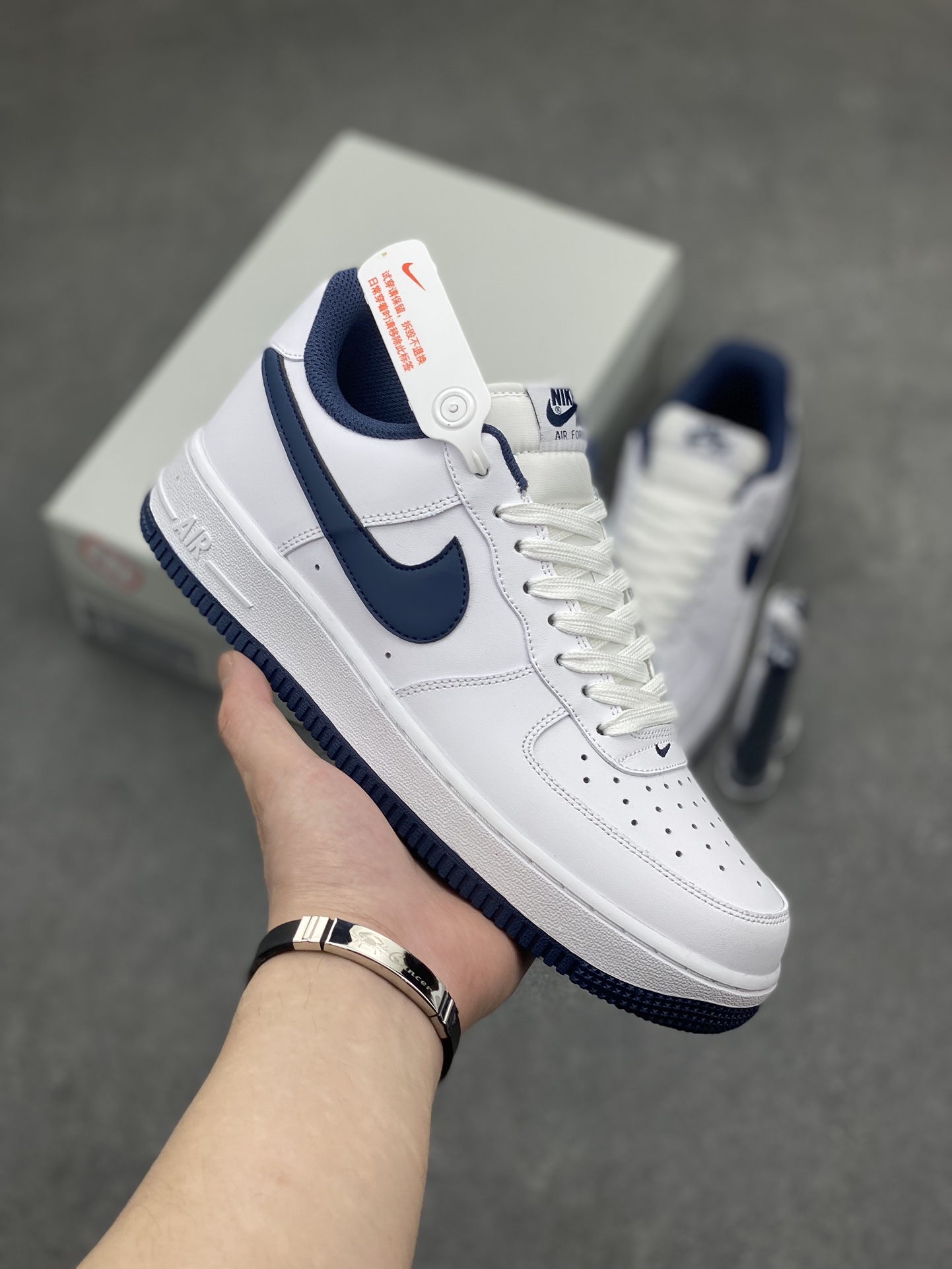 Nike Air Force 1 Low '07 White Deep Blue Casual Sneakers FV5948-104
